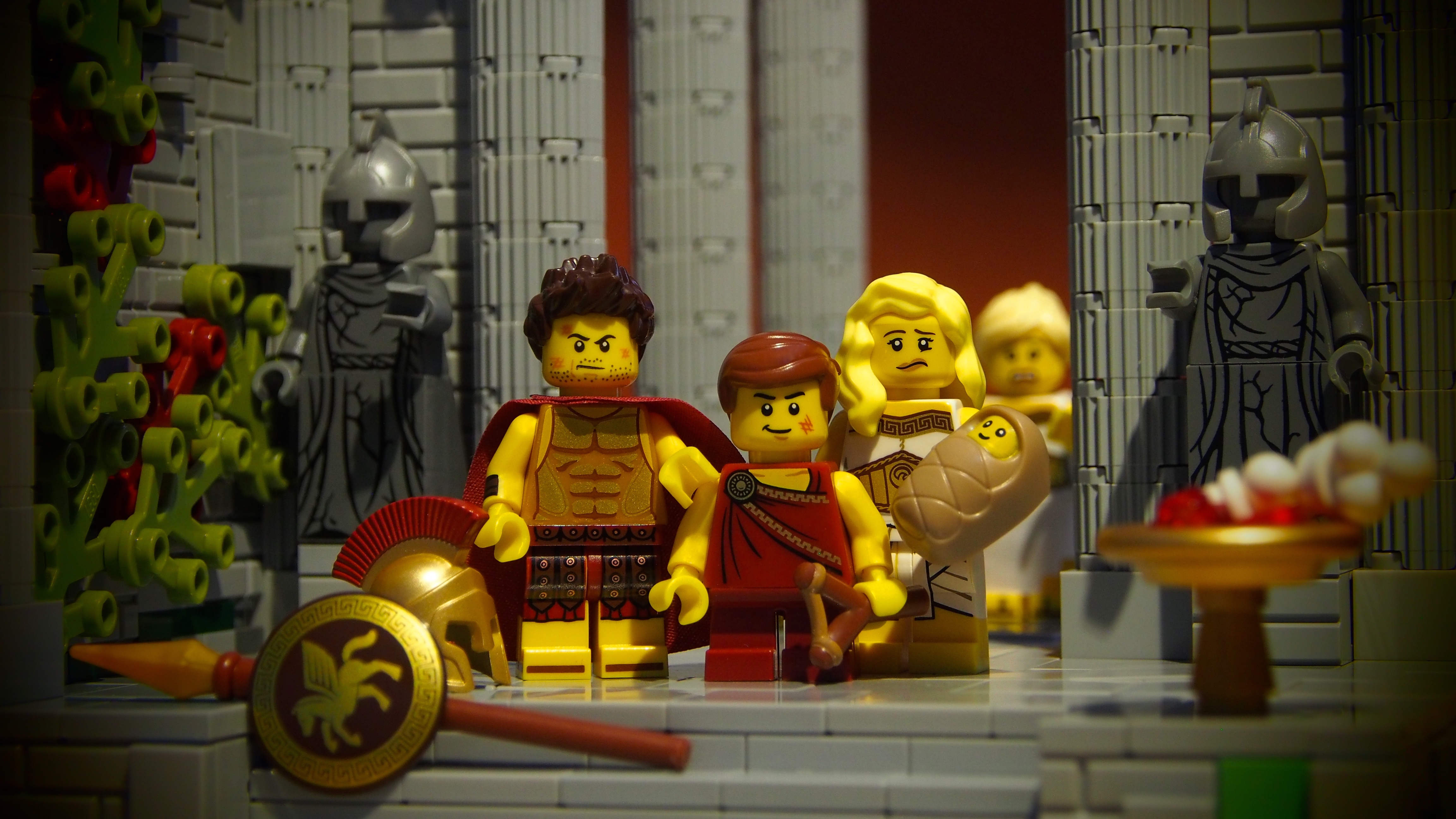 Wallpaper, temple, ancient, war, LEGO, Athens, Greece, warrior, Sparta 4608x2592