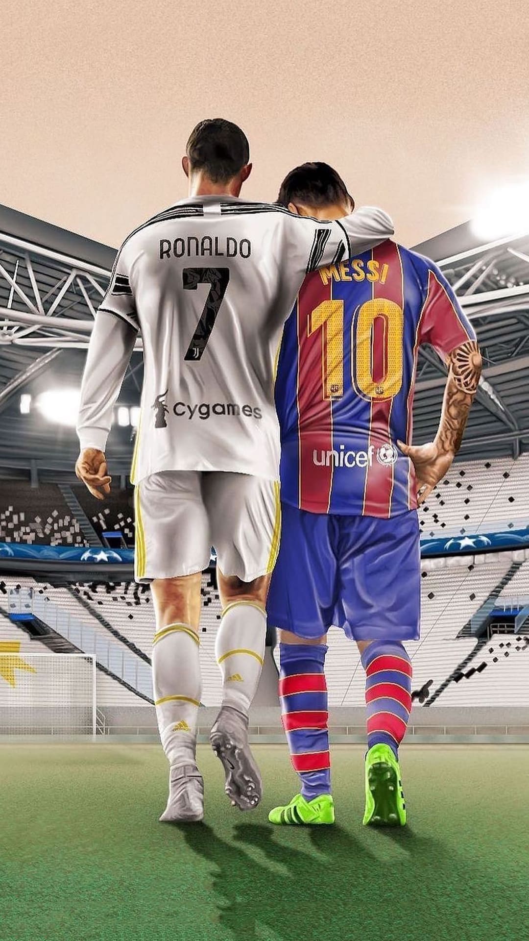 Messi and Ronaldo Football iPhone Wallpaper