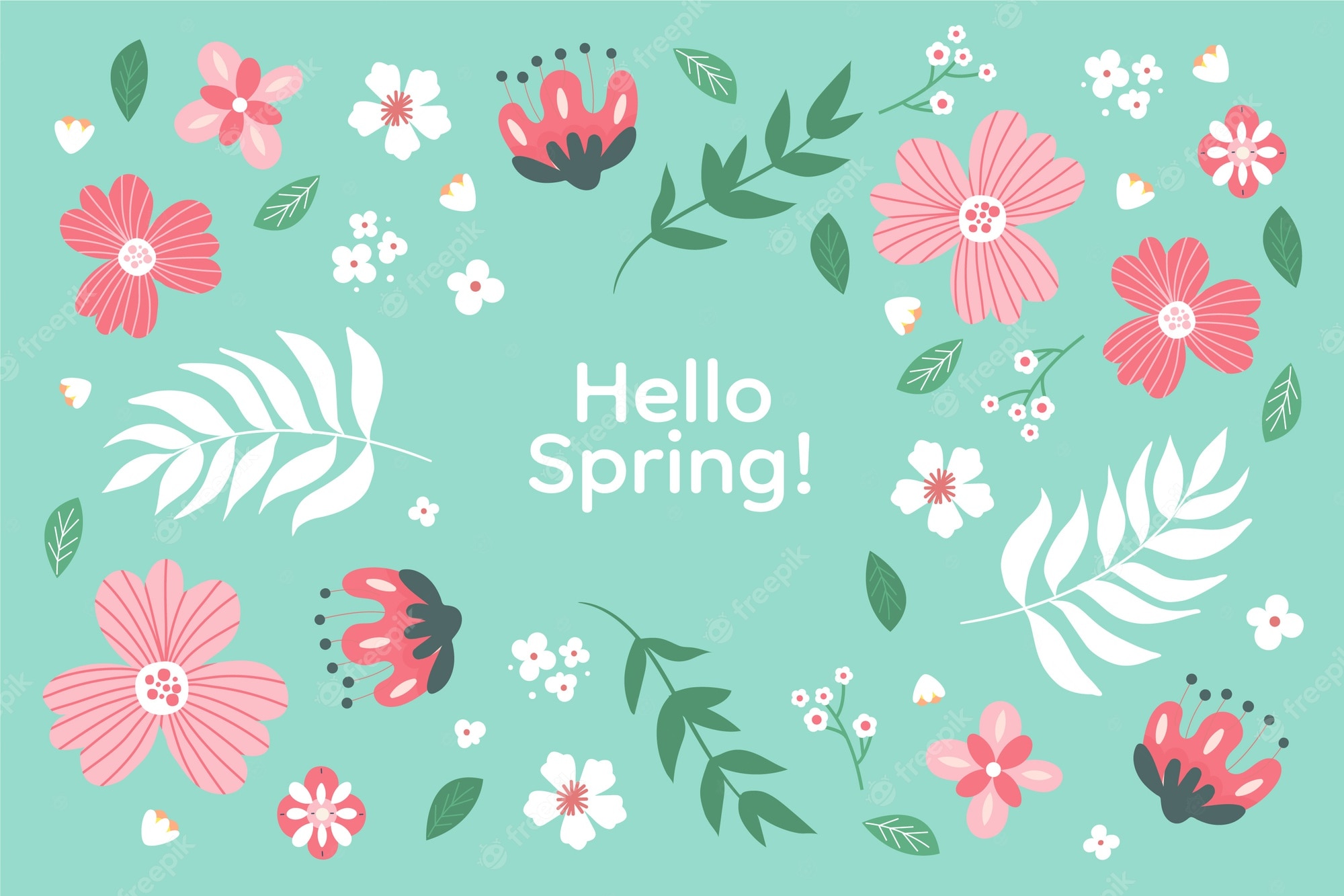 Free Vector. Flat spring background