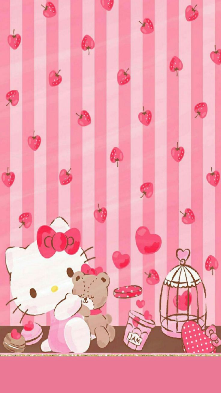 iPhone Wall: Valentine's Day tjn. Hello kitty iphone wallpaper, Hello kitty wallpaper, Hello kitty picture