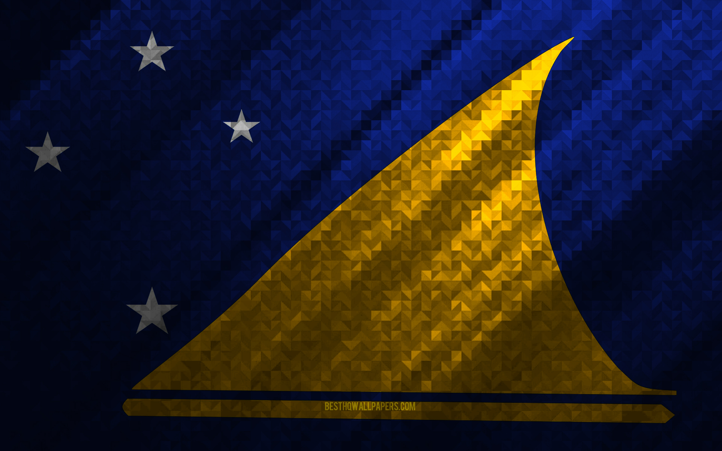 Download wallpaper Flag of Tokelau, multicolored abstraction, Tokelau mosaic flag, Tokelau, mosaic art, Tokelau flag for desktop with resolution 2880x1800. High Quality HD picture wallpaper