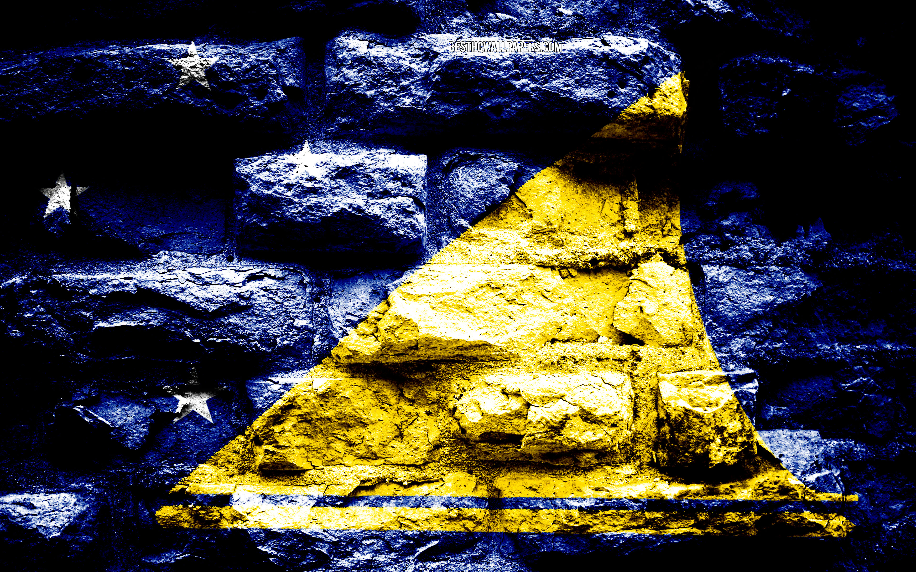 Download wallpaper Tokelau flag, grunge brick texture, Flag of Tokelau, flag on brick wall, Tokelau, flags of Oceania countries for desktop with resolution 3840x2400. High Quality HD picture wallpaper