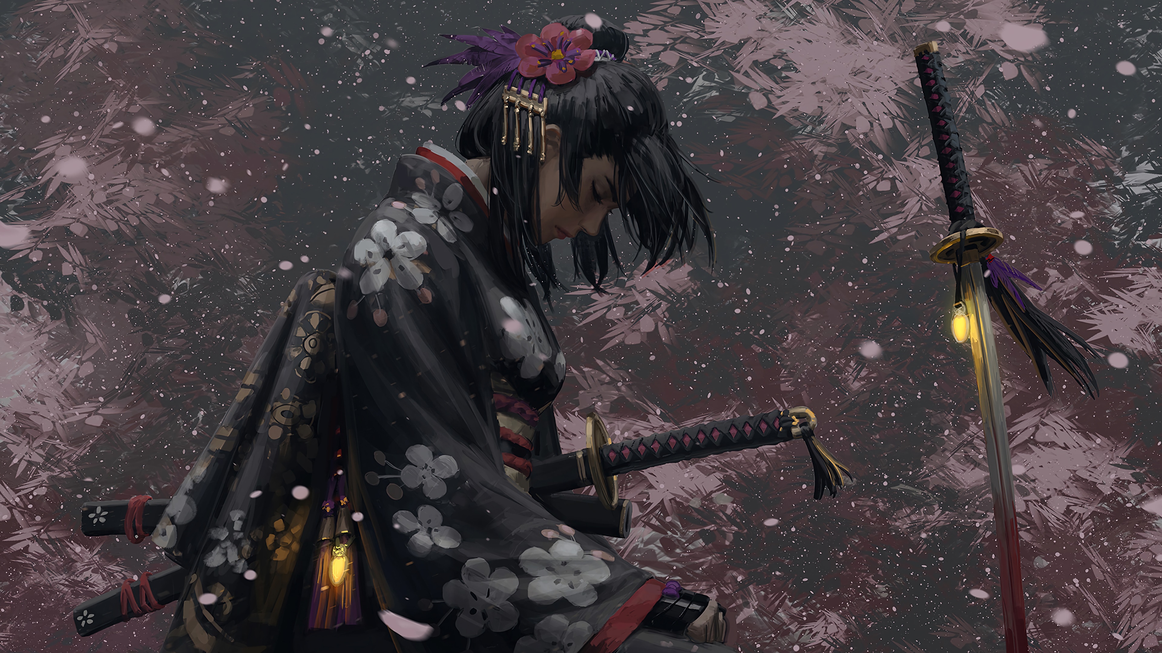 Japanese Samurai Girl Anime Wallpaper   Anime Wallpaper HD