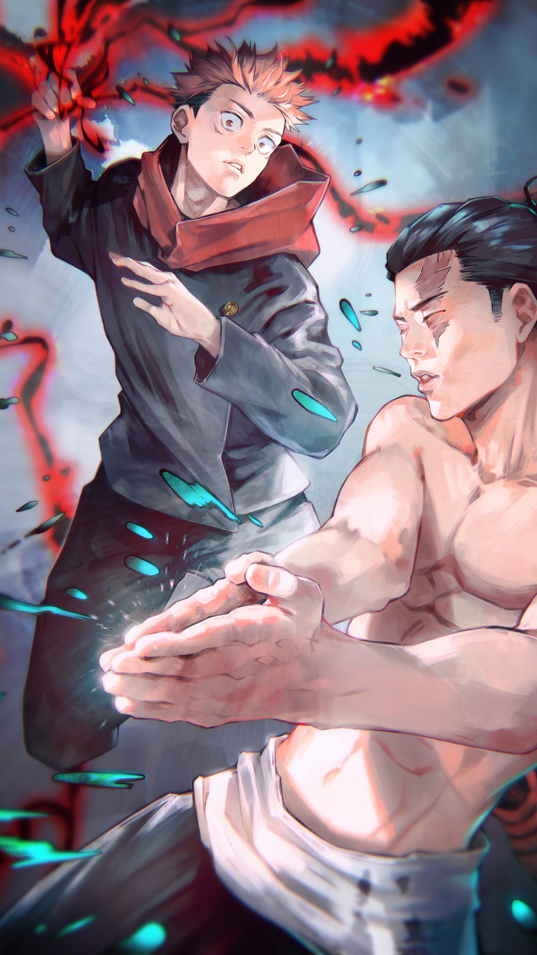 Yuji Itadori, Aoi Todo and Hanami (Jujutsu Kaisen) 4K, Aoi Todo, Black Hair, School Uniform, Yuji Itadori, Hanami (Jujutsu Kaisen) Gallery HD Wallpaper