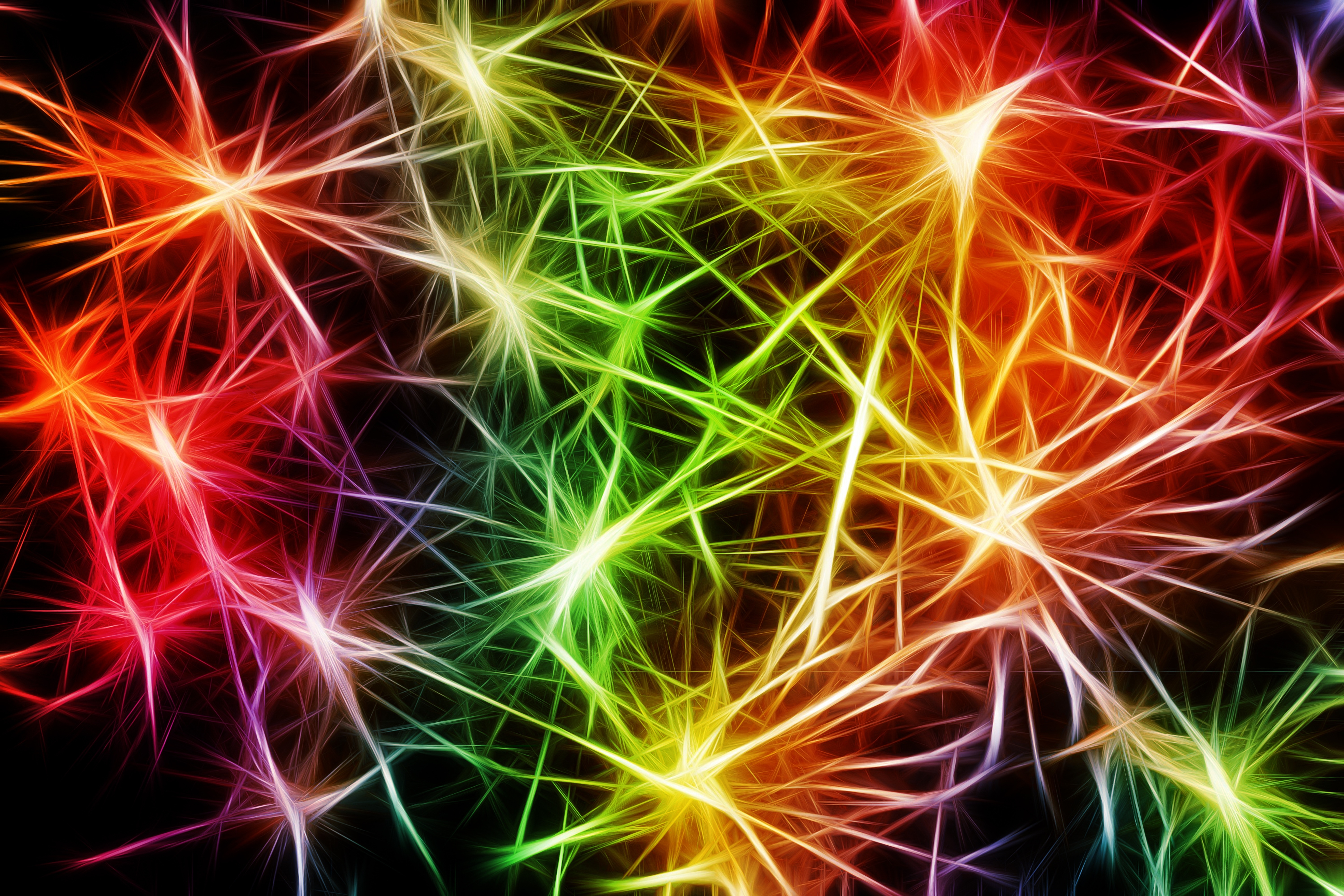 Download 6000x4000 Pulse, Colorful Neurons Wallpaper