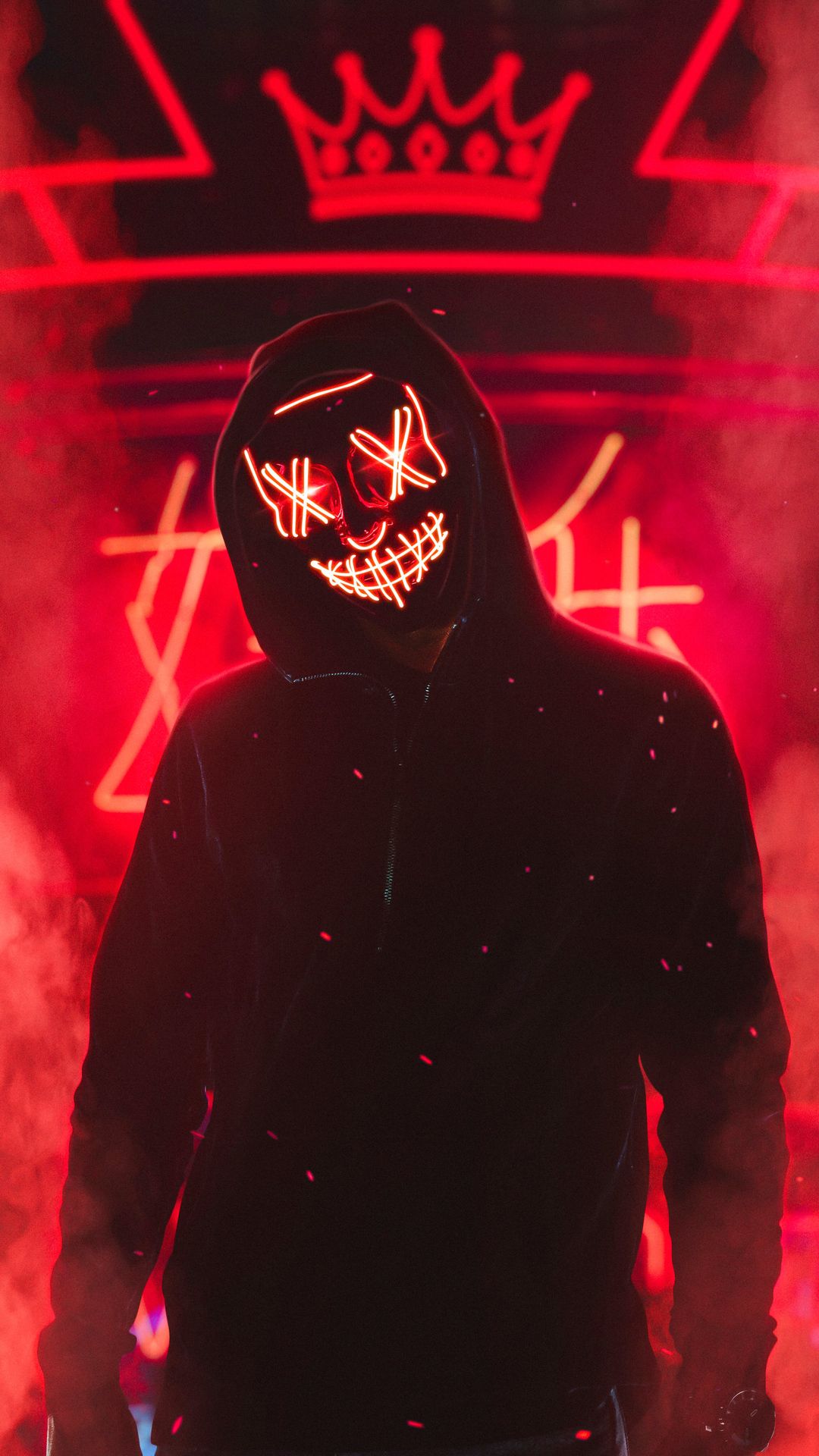 Download Neon Mask Guy Wallpaper for desktop or mobile device. Make your device cooler and more beautiful. Mask guy, Joker HD wallpaper, Wallpaper iphone neon