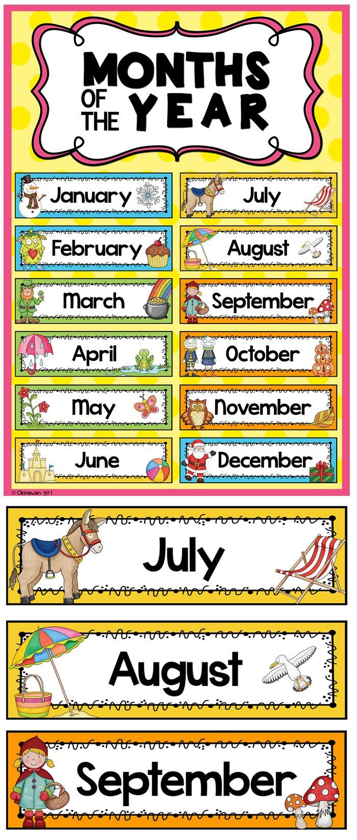 Months of the Year Headers. Months in a year, Classroom organisation, Classroom rules