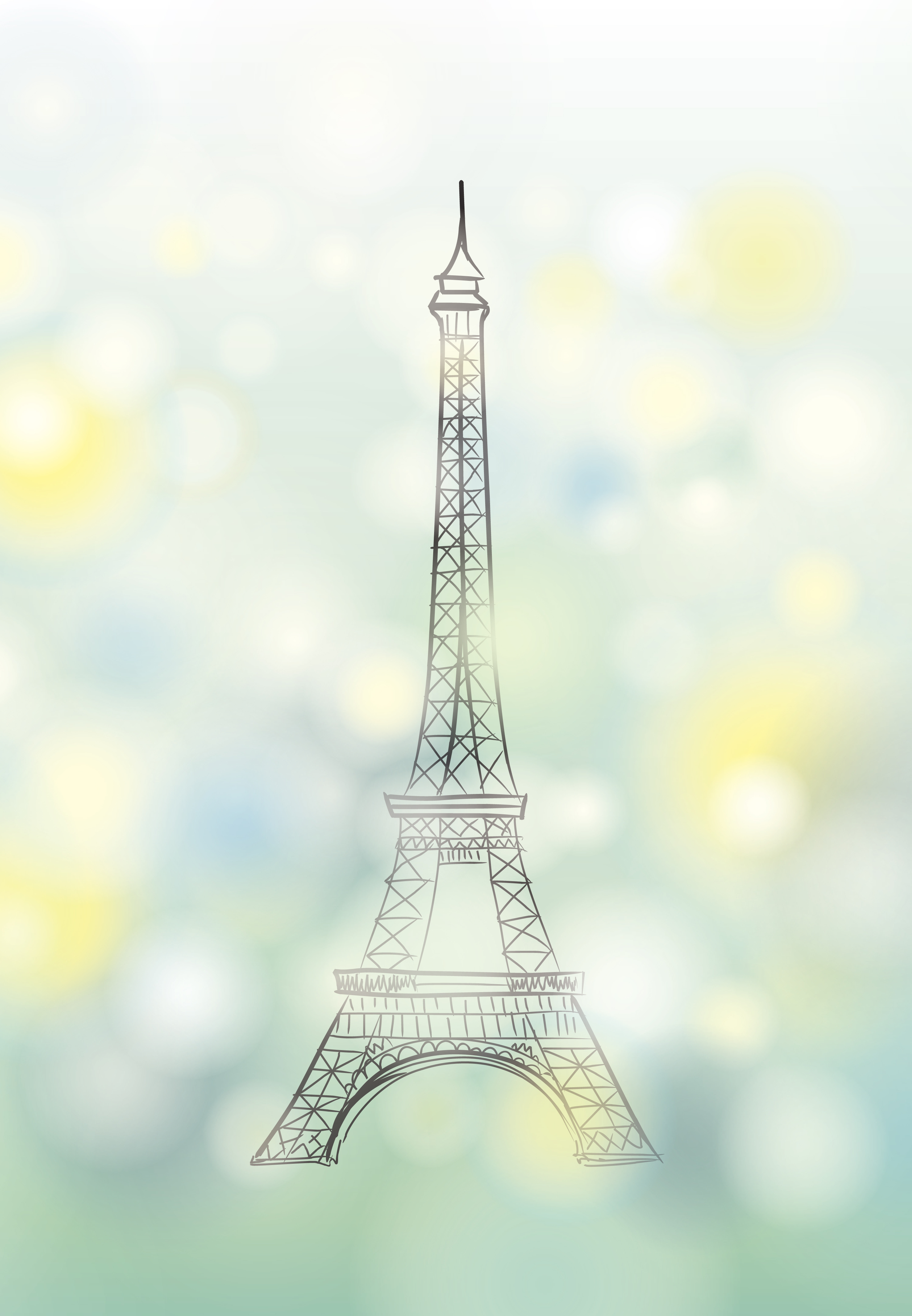 Paris spring background. Eiffel tower. Travel France poster
