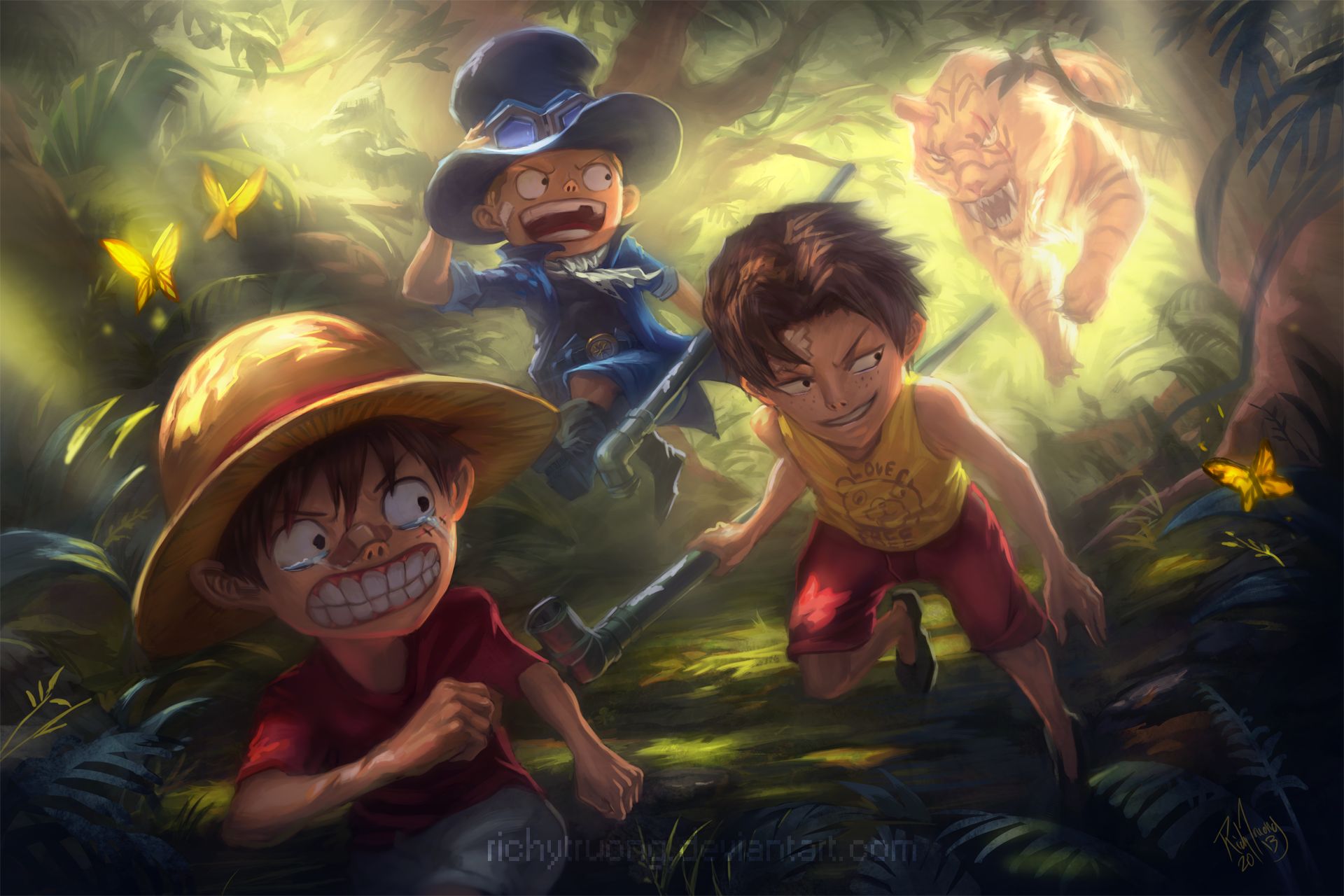 HD desktop wallpaper: Anime, Portgas D Ace, One Piece, Monkey D Luffy, Straw Hat, Sabo (One Piece) download free picture