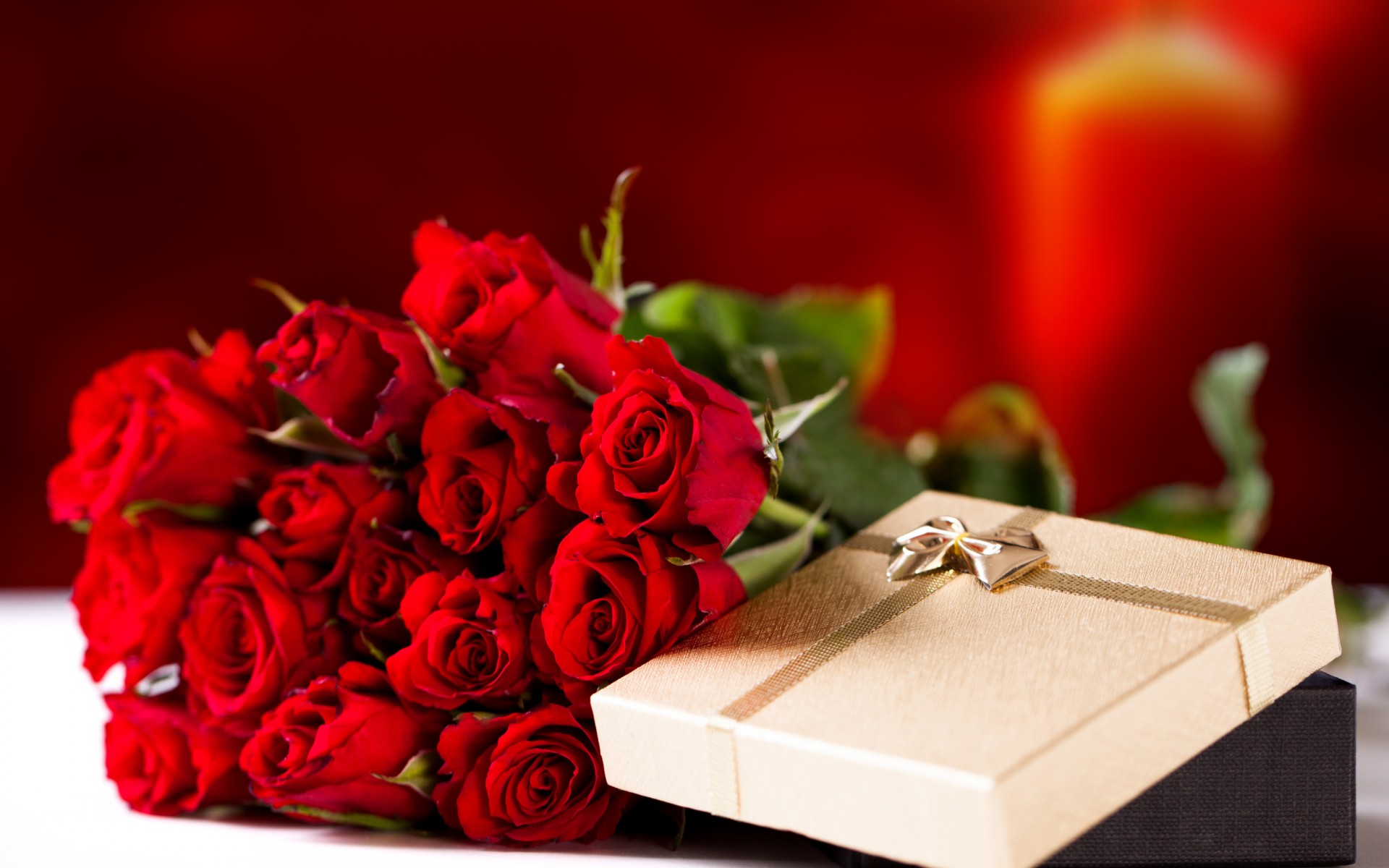 Red Roses Bouquet Valentines Day HD wallpaper