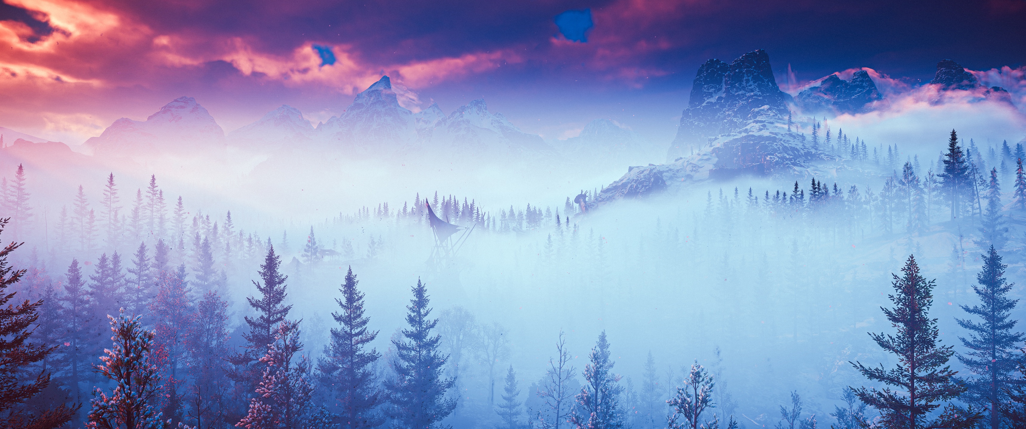 Horizon Zero Dawn Wallpaper 4K, Scenery, Foggy, PlayStation 4