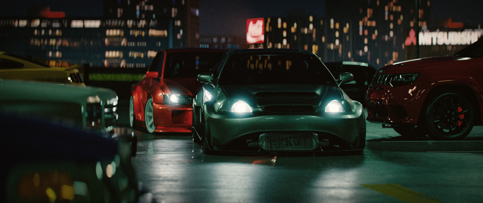 Honda Civic and Evo 8 with Custom Wide Body Kits