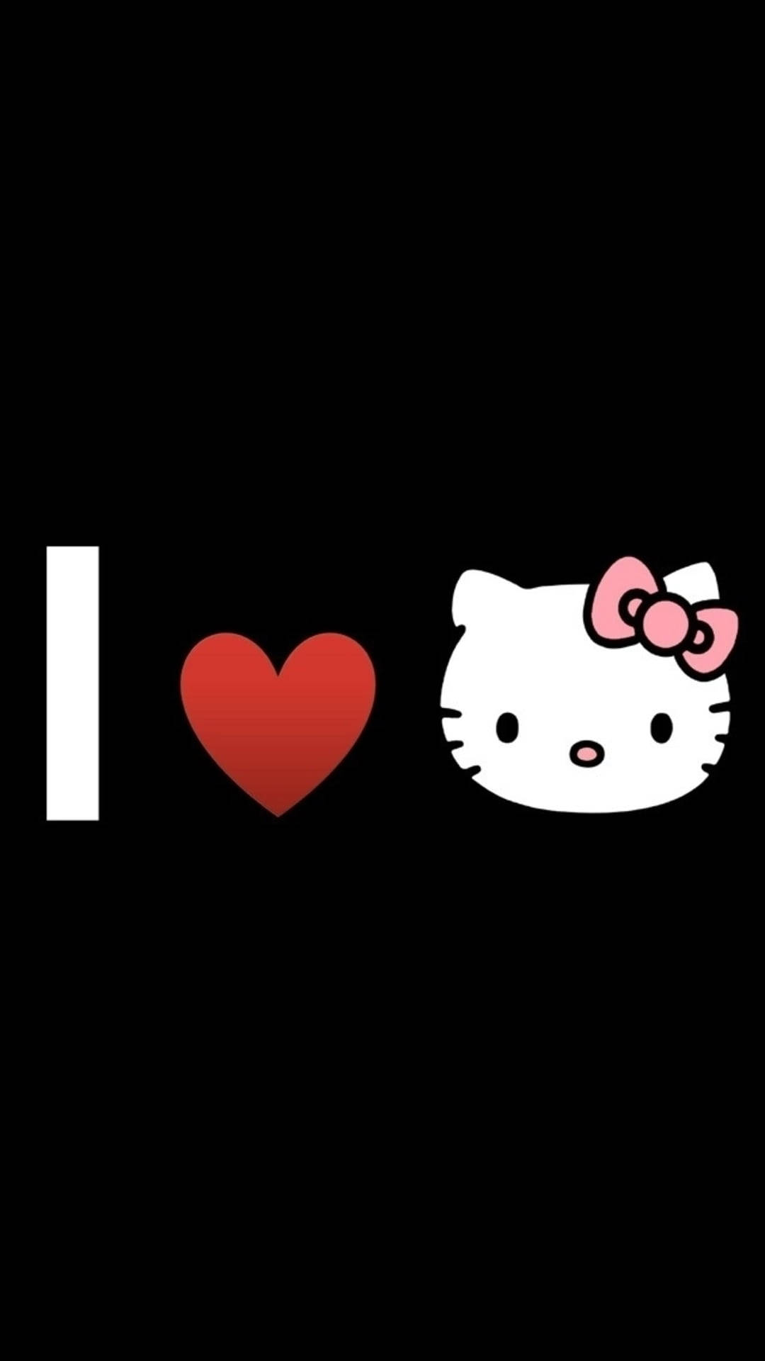 Download I Love Black Hello Kitty Wallpaper