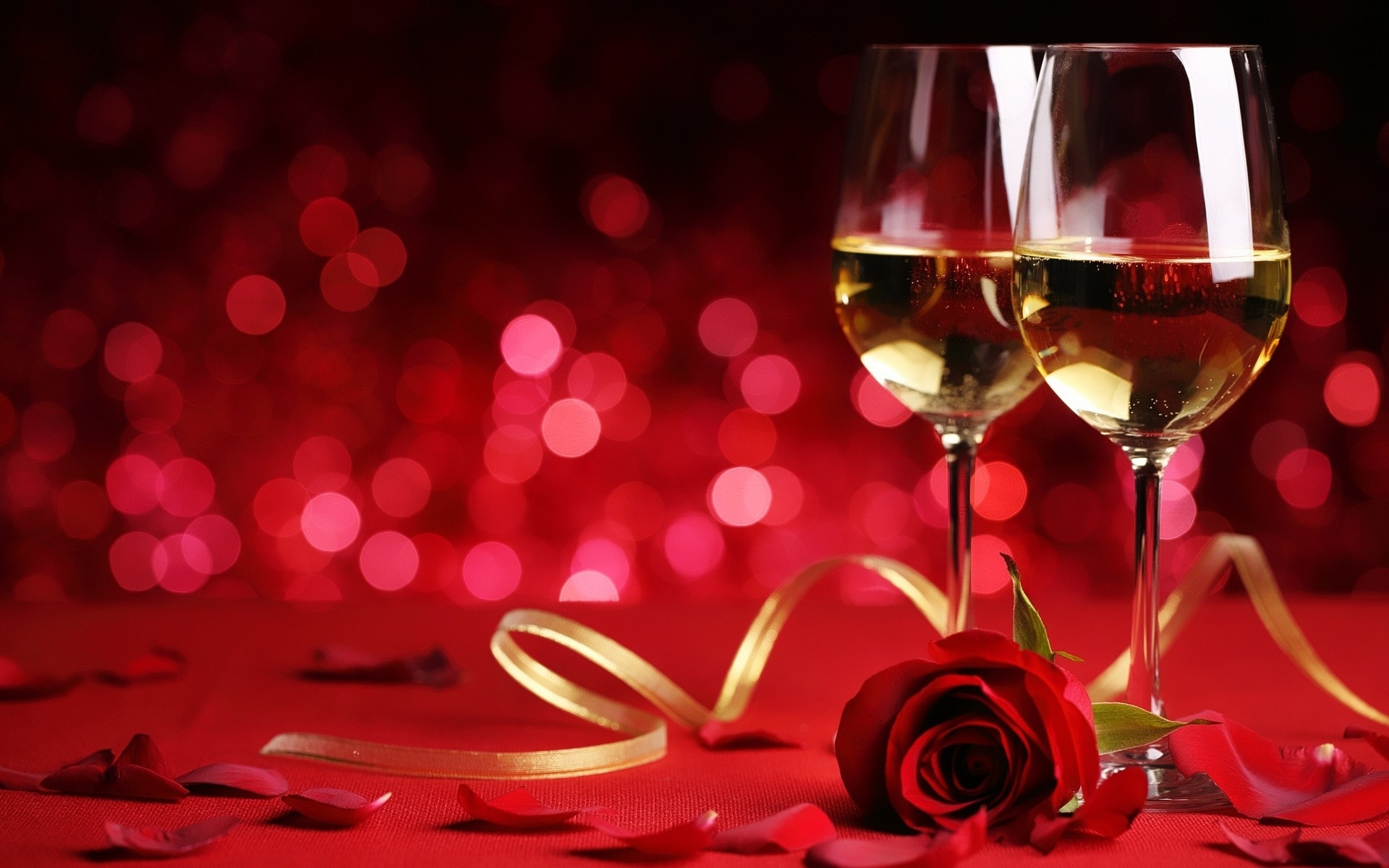 Champagne HD, Wine, Rose, Bokeh, Valentines Day Gallery HD Wallpaper