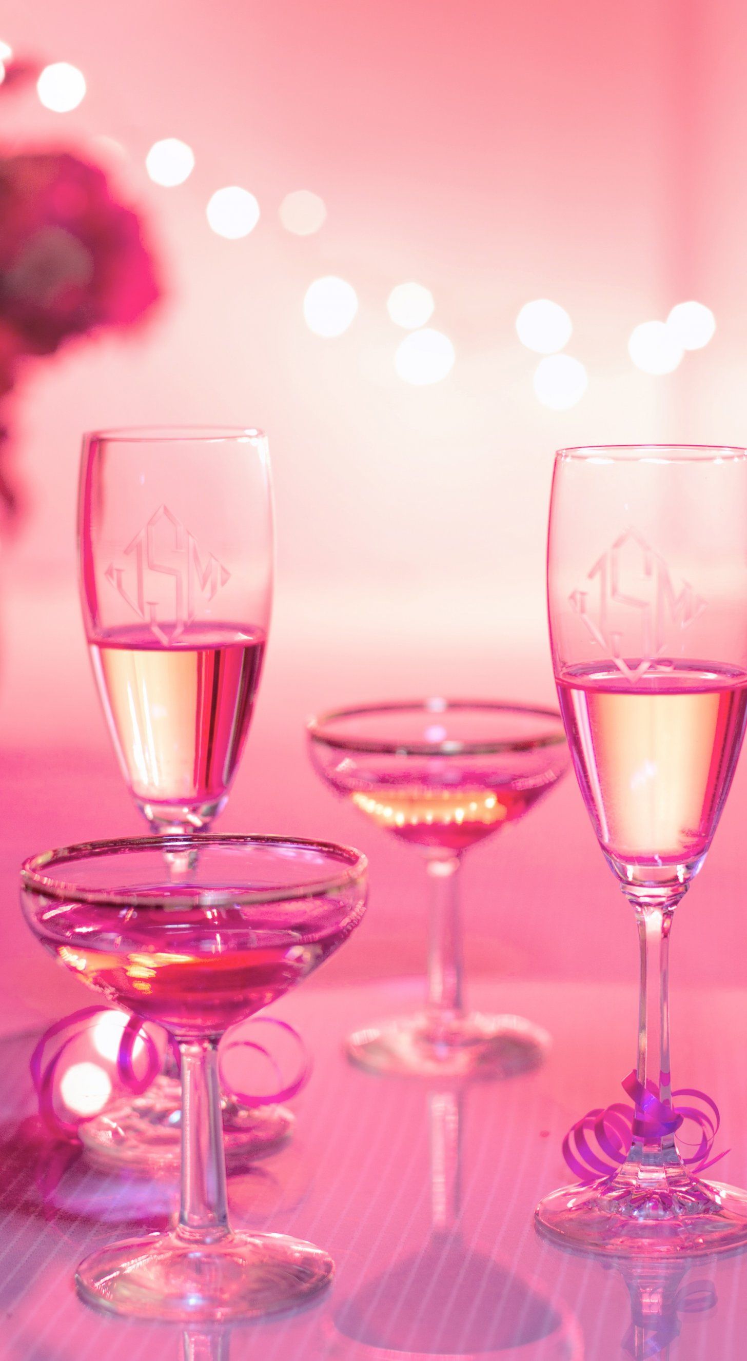 Pink Wine Champagne Celebration Valentine's Day Wedding Party. Birthday greetings funny, Happy birthday funny, Happy birthday wishes