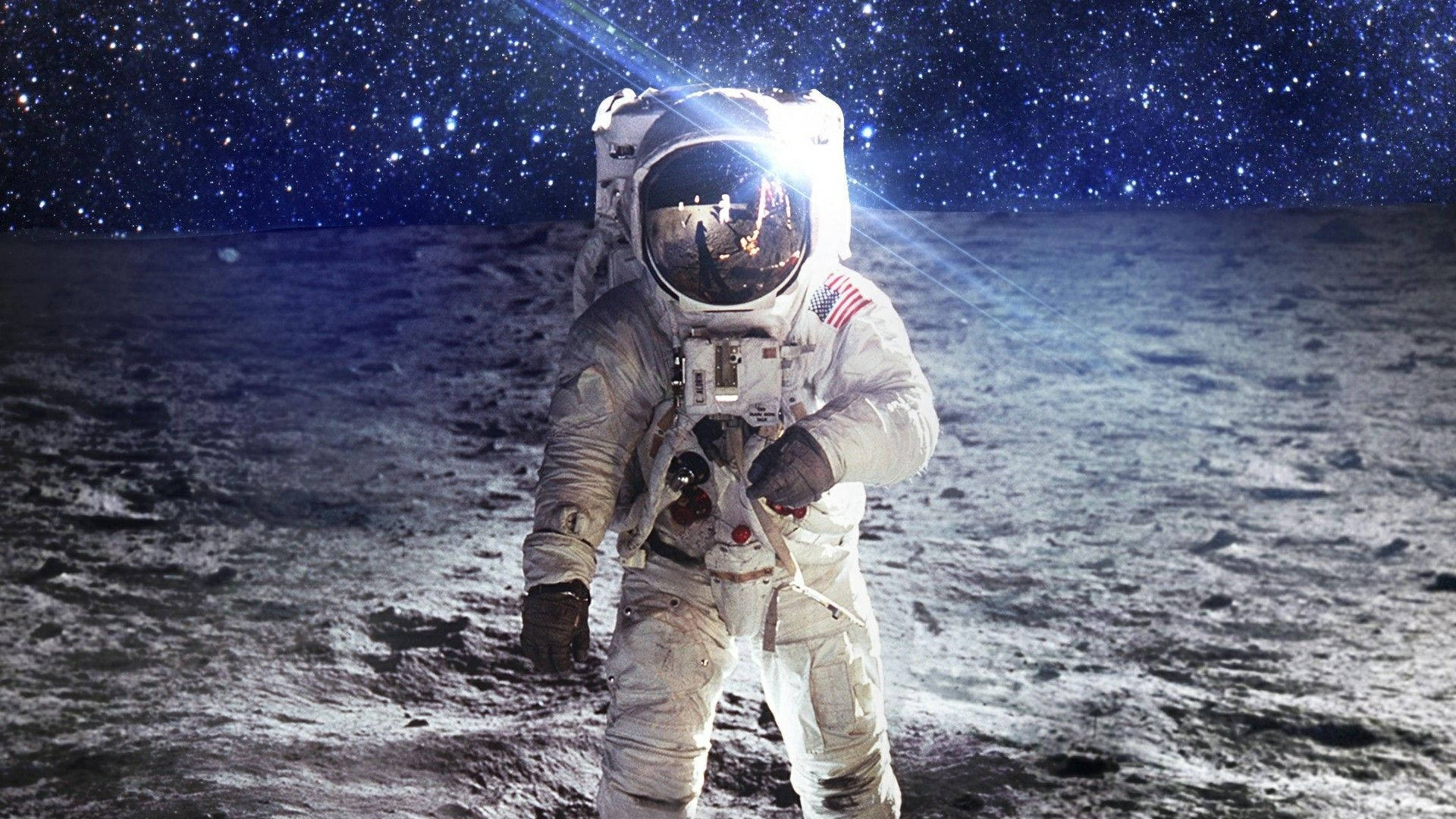 Download Astronaut On The Moon Wallpaper