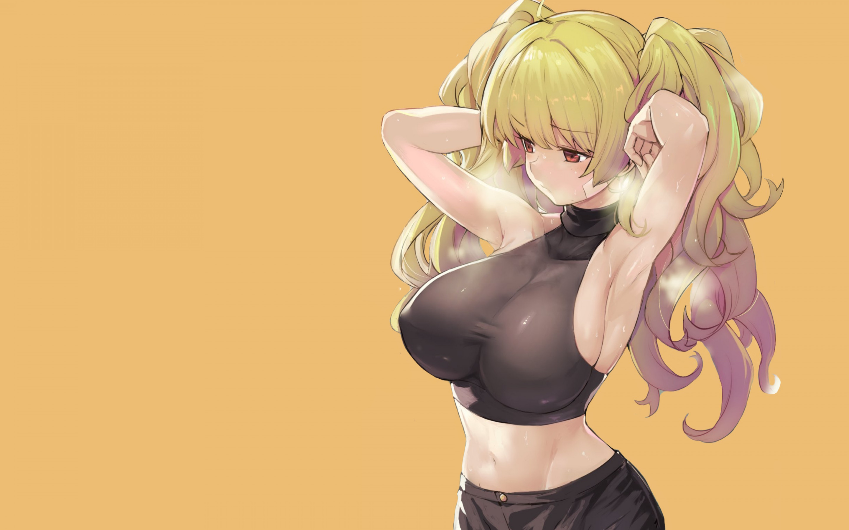 Download wallpaper girl, hot, , Anime, muscles, fir, steamy, section seinen in resolution 2880x1800