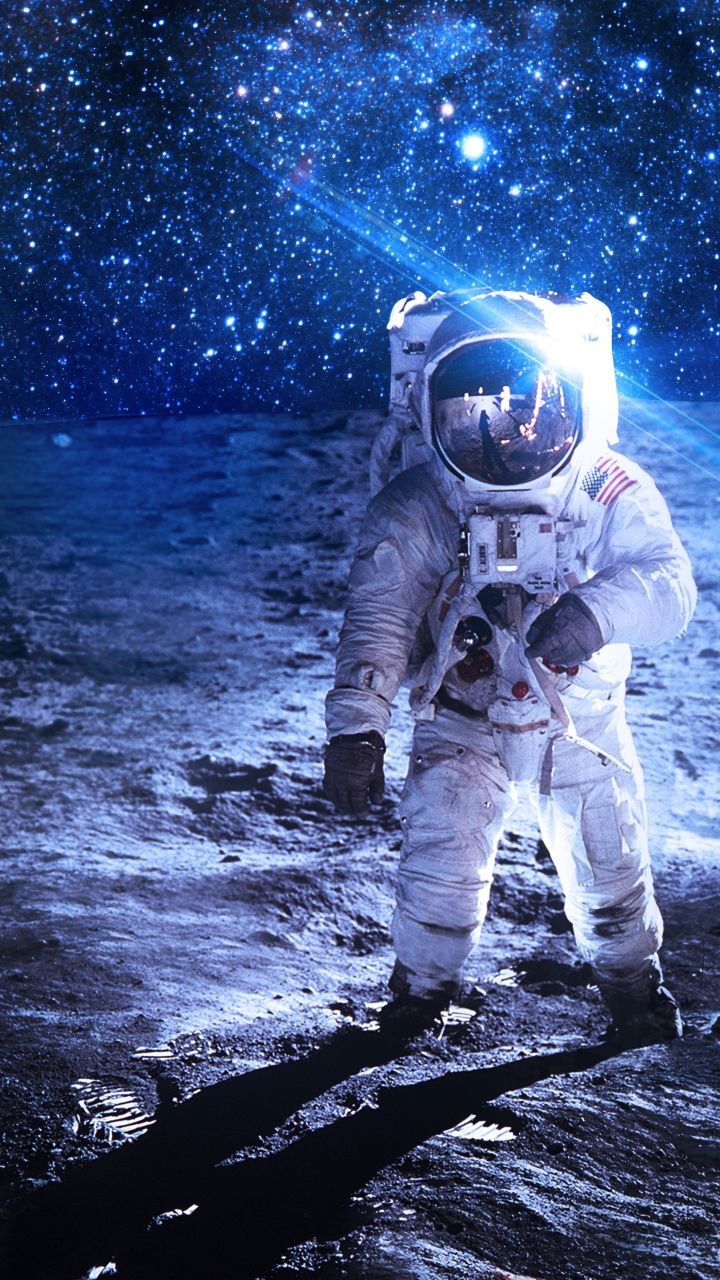 Astronaut Walking at Moon