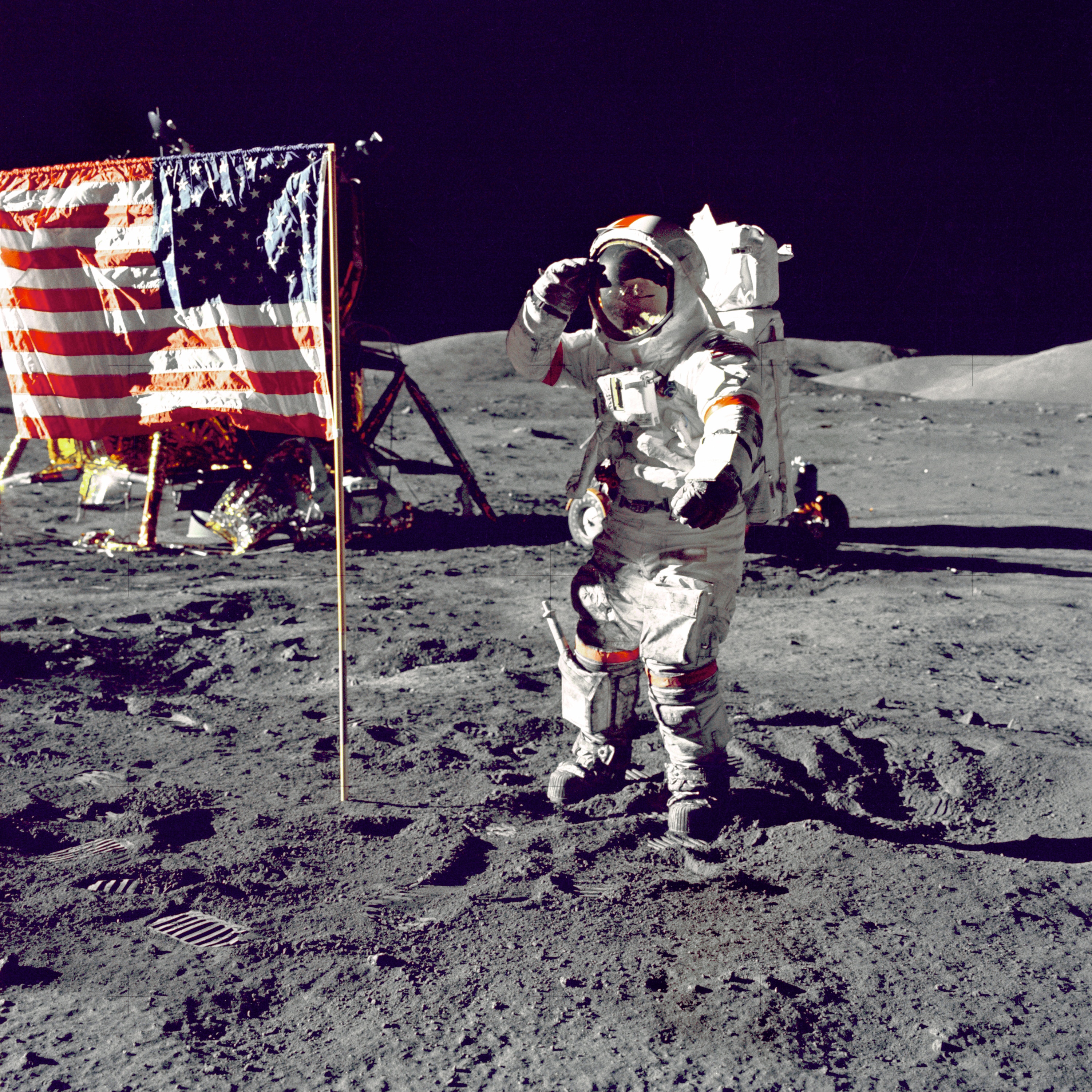 3000x3000 cool wallpaper, american flag, salute, nasa, cool background, walk on the moon, wallpaper, alien, flag, usa, apollo, spacesuit, space, moon, man on the moon, Free image, astronaut