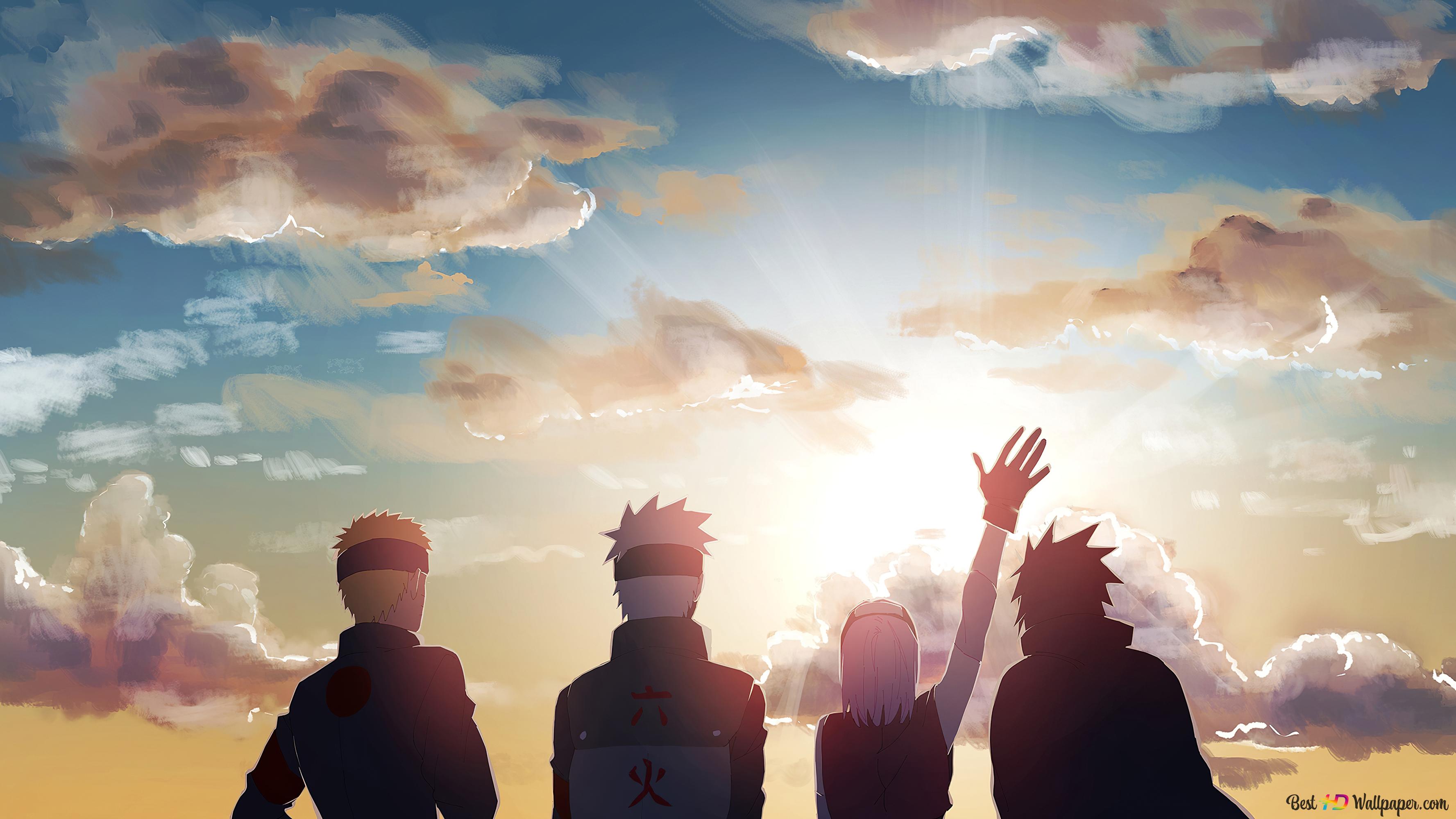 Naruto And His Companions Hello To The Rising Sun 4K wallpaper download