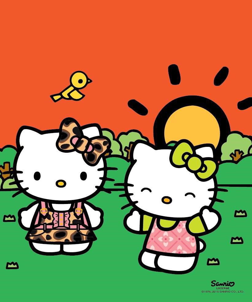 Hello Kitty & Mimmy. Hello kitty para colorear, Hello kitty, Gatos