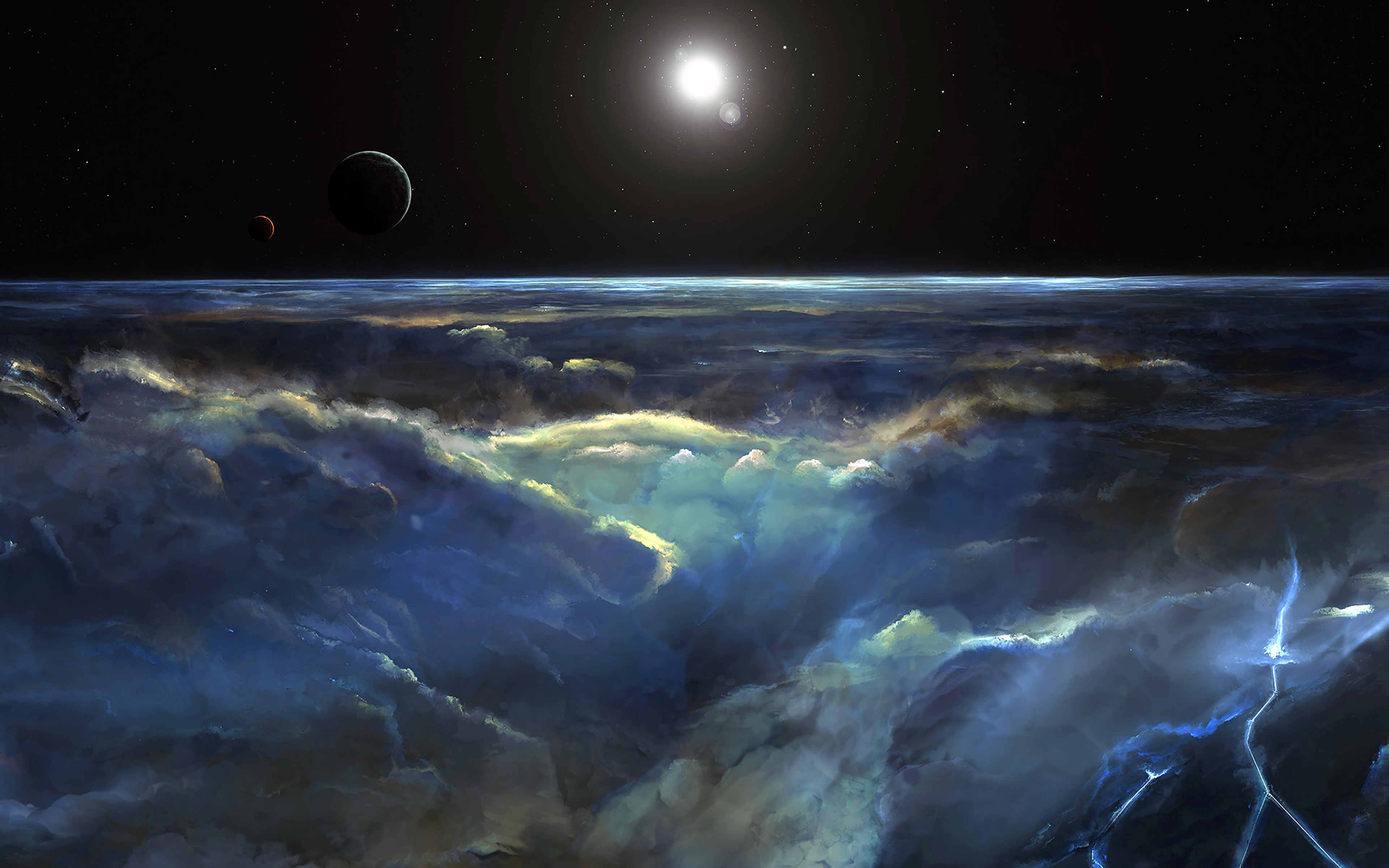 wallpaper for desktop, laptop. space view art illust dark