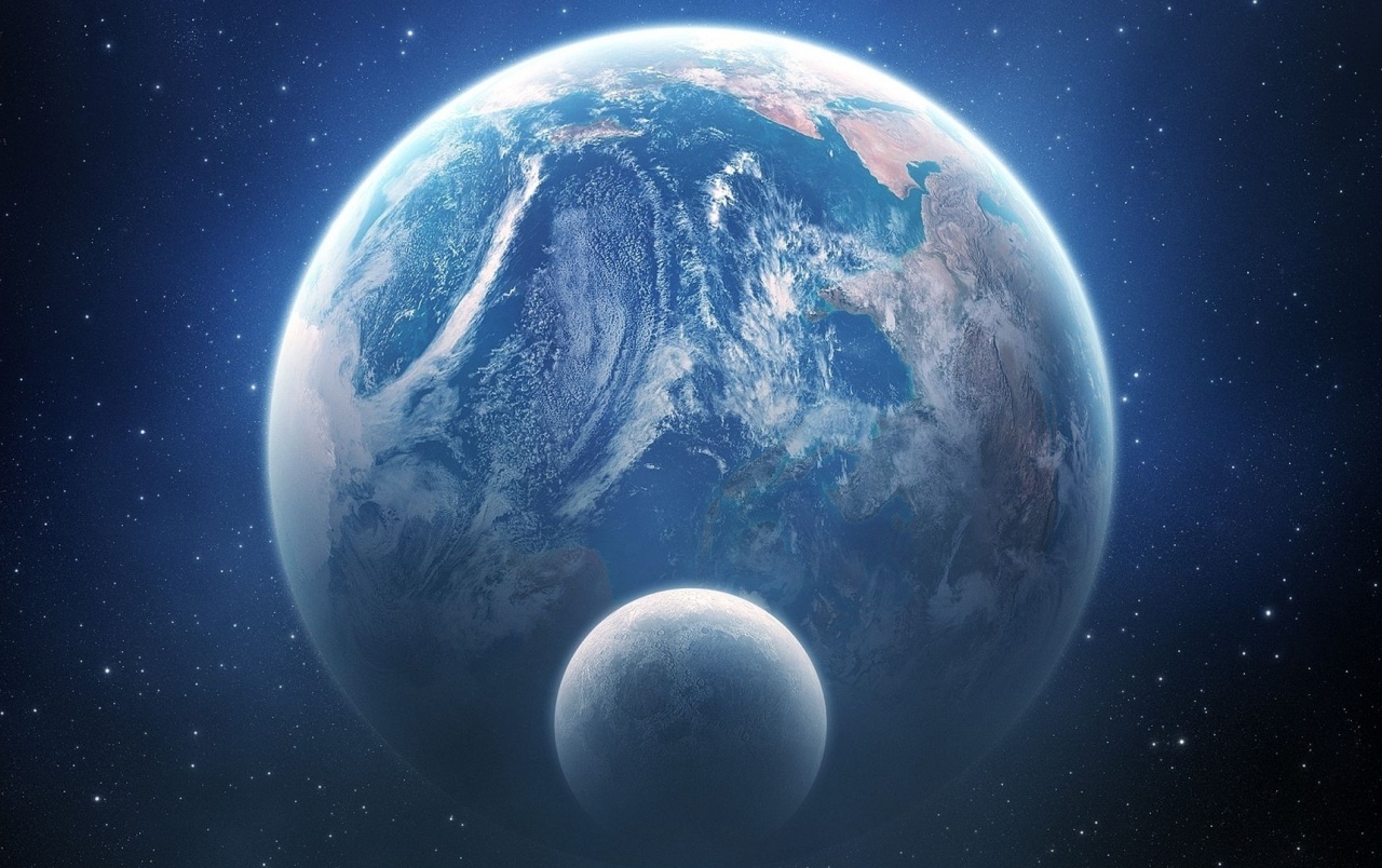 Earth and Moon Outer Space View wallpaper. Earth and Moon Outer Space View