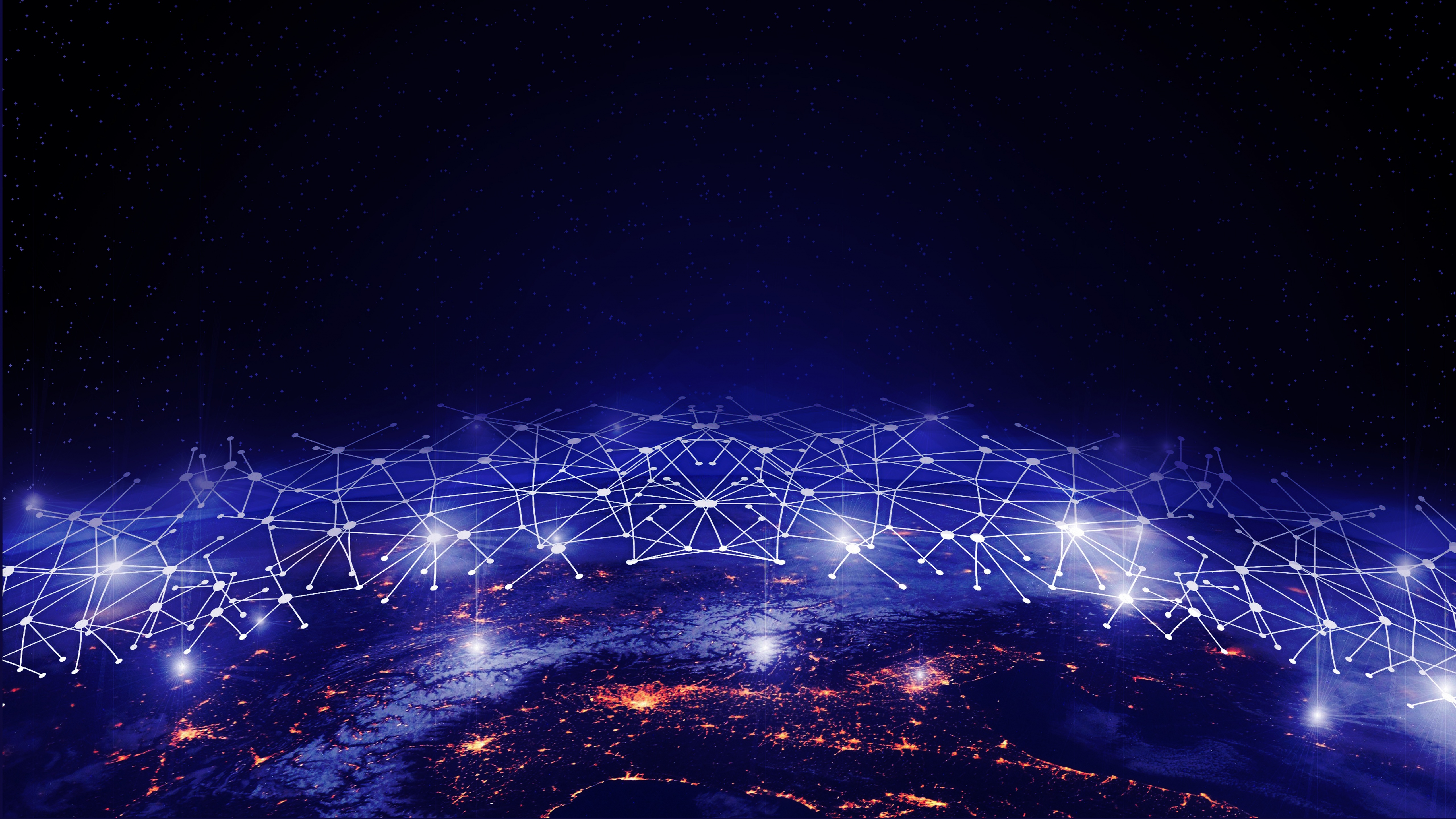 Earth Wallpaper 4K, Night time, Space view, Photography