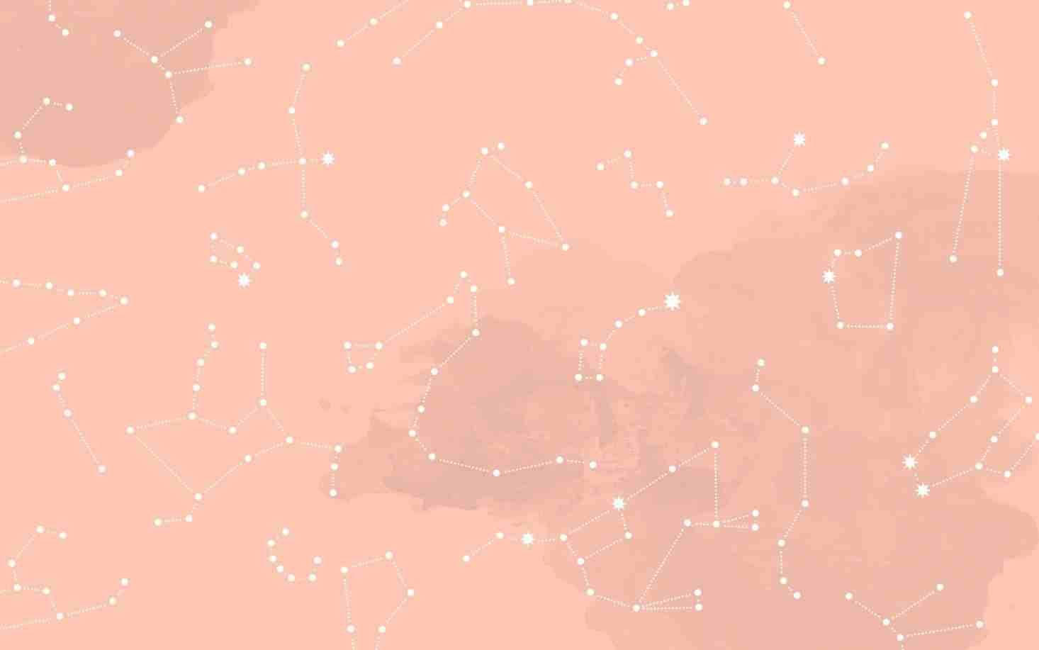 Download Aesthetic Peach Constellation Laptop Wallpaper