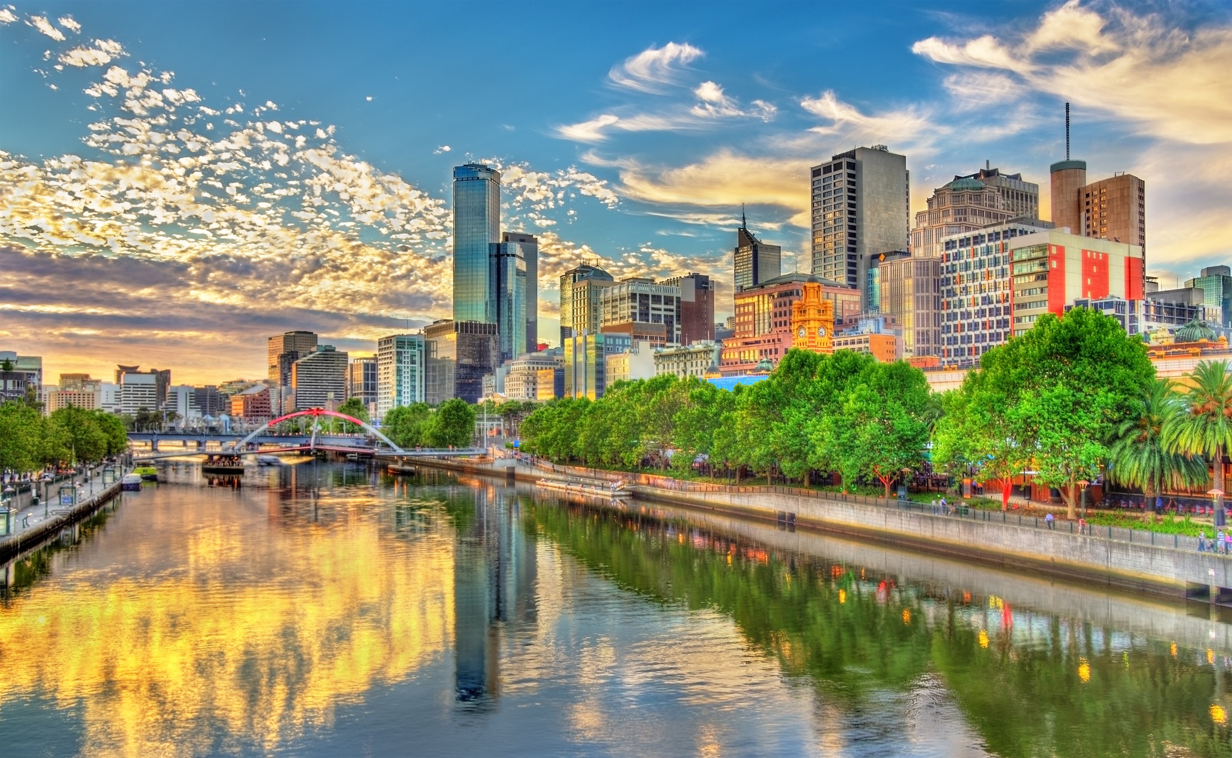 Australia, Melbourne, Houses, Rivers, Sky, Street Gallery HD Wallpaper