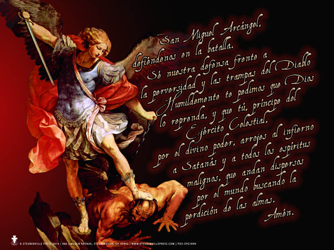 Spanish Prayer to St. Michael Poster to the Max Catholic Store