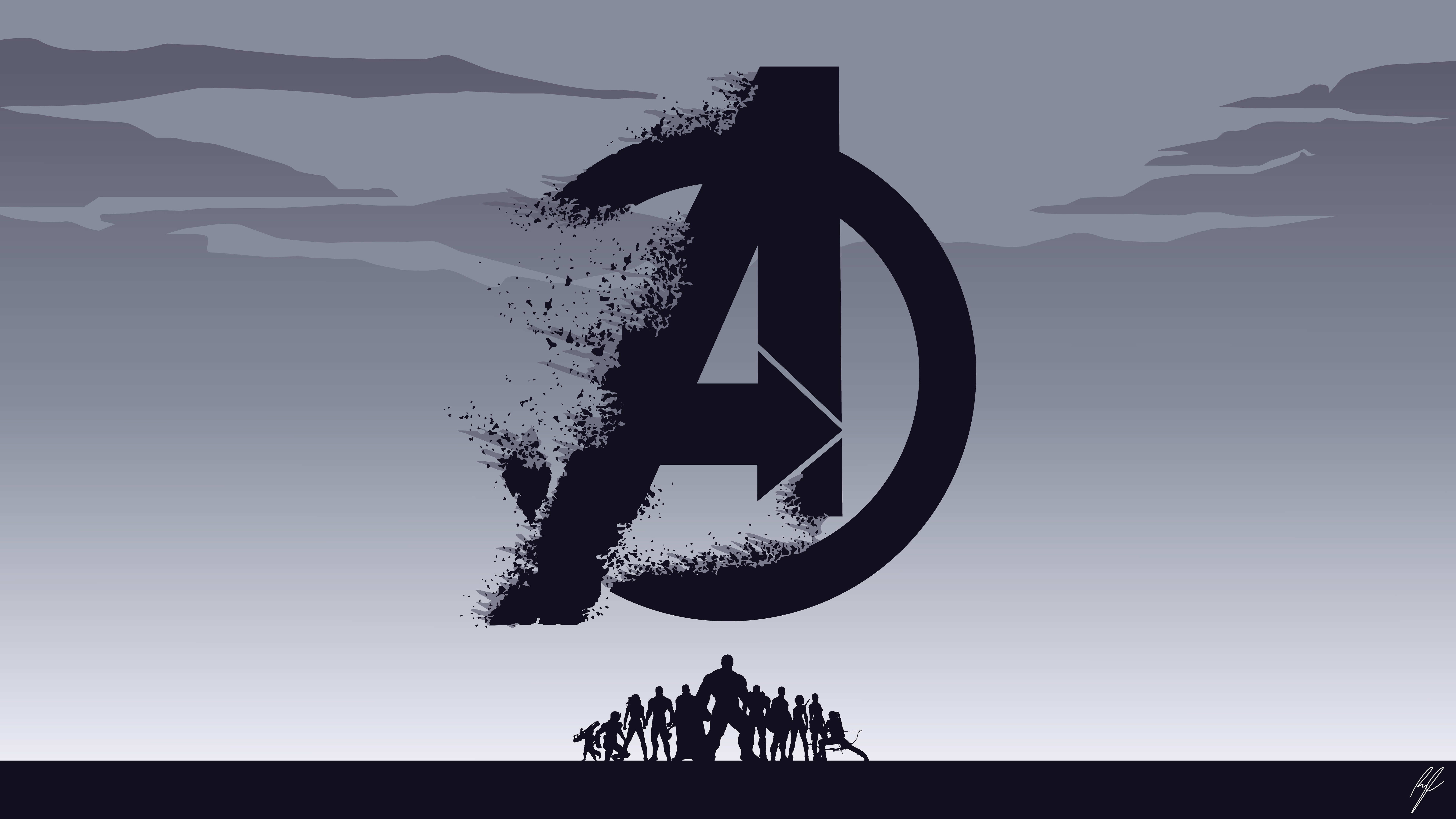 Avengers: Endgame, Logo, Minimalist, 8K Gallery HD Wallpaper