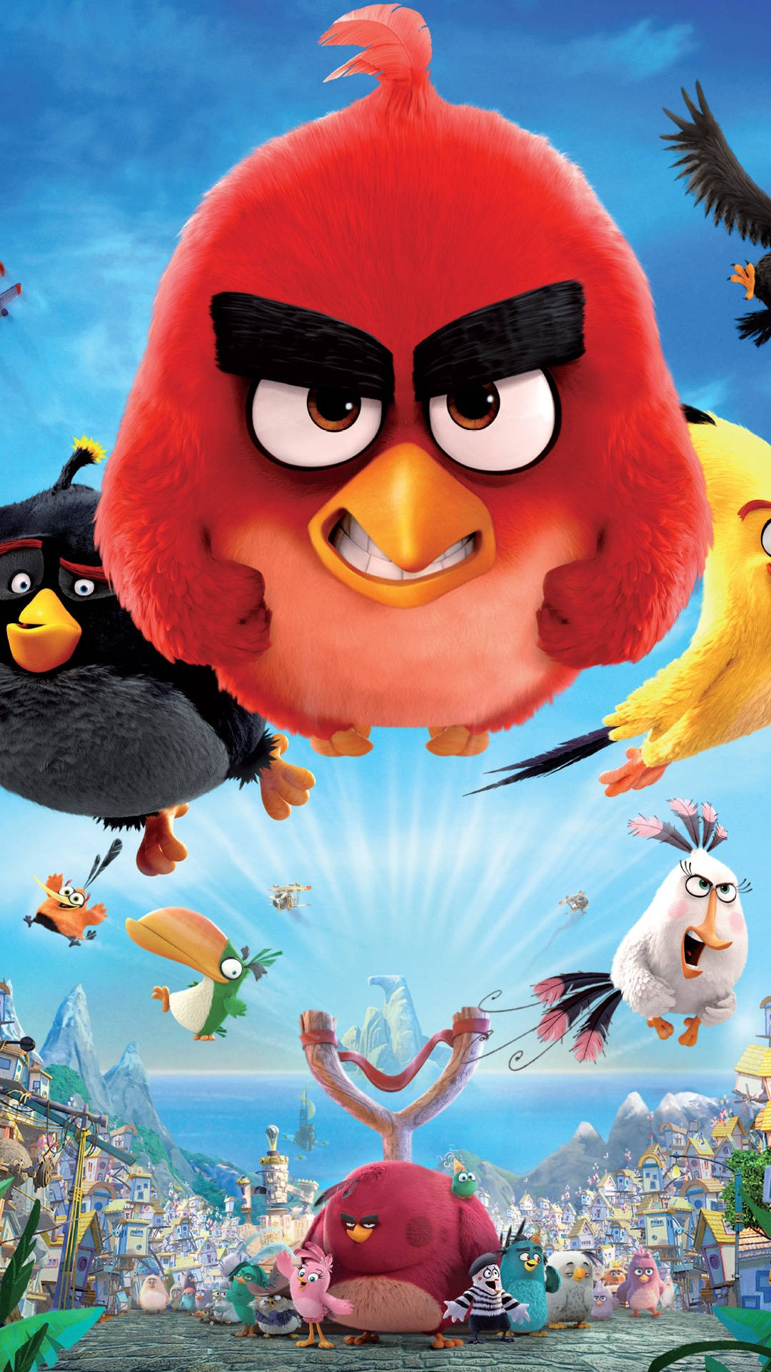 Download The Angry Birds Movie Characters Flying Away Wallpaper