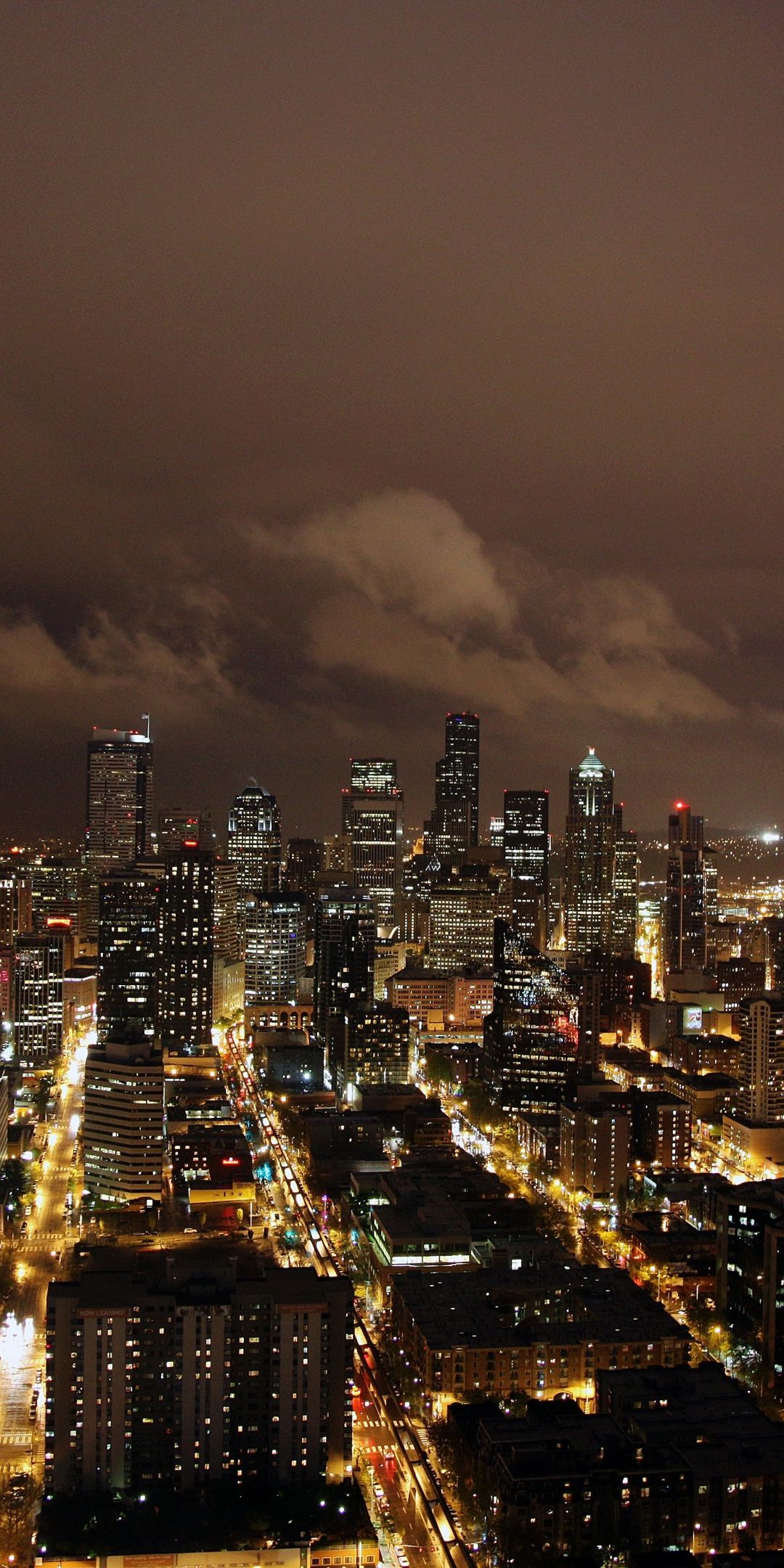 Night, city, buildings, skyscrapers, dark, 1080x2160 wallpaper. City lights wallpaper, City wallpaper, Sky aesthetic