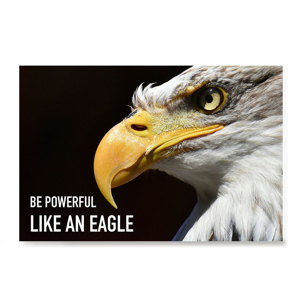 EzPosterPrints Popular Eagle Theme Quote Posters Strength Brave Motivational Quotes Poster Printing Art Print for Home Office