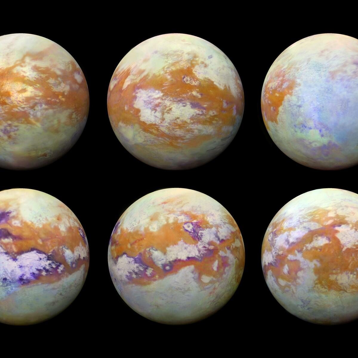 infrared image of Saturn's moon Titan are the clearest we've seen