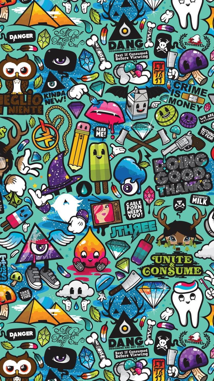 Jared Nikson Creative Icons Artwork IPhone Wallpaper. Graffiti Wallpaper, Pattern Illustration, Graffiti