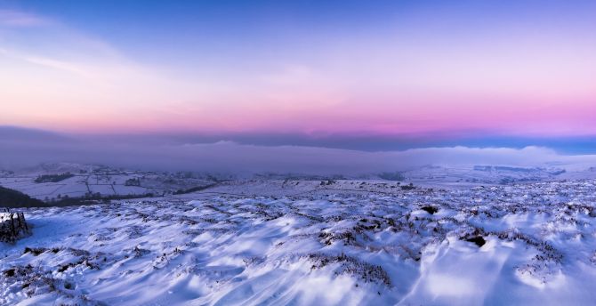 Wallpaper snow, landscape, pink sunset, skyline desktop wallpaper, HD image, picture, background, 8a0626