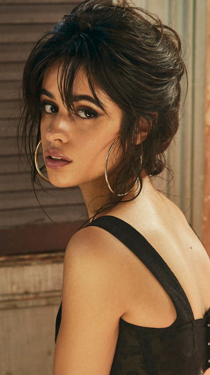 Camila Cabello, beautiful singer, turning back, 720x1280 wallpaper. How to style bangs, Bangs for round face, Cabello hair