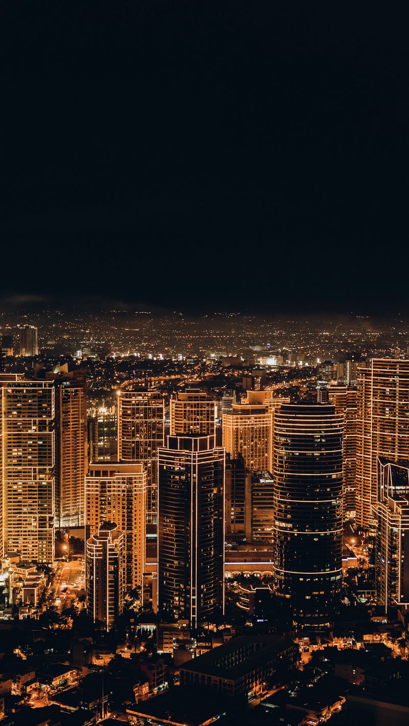 Download Wallpaper 800x1420 Night City, Skyscrapers, City Lights Iphone Se 5s 5c 5 For Parallax HD Background