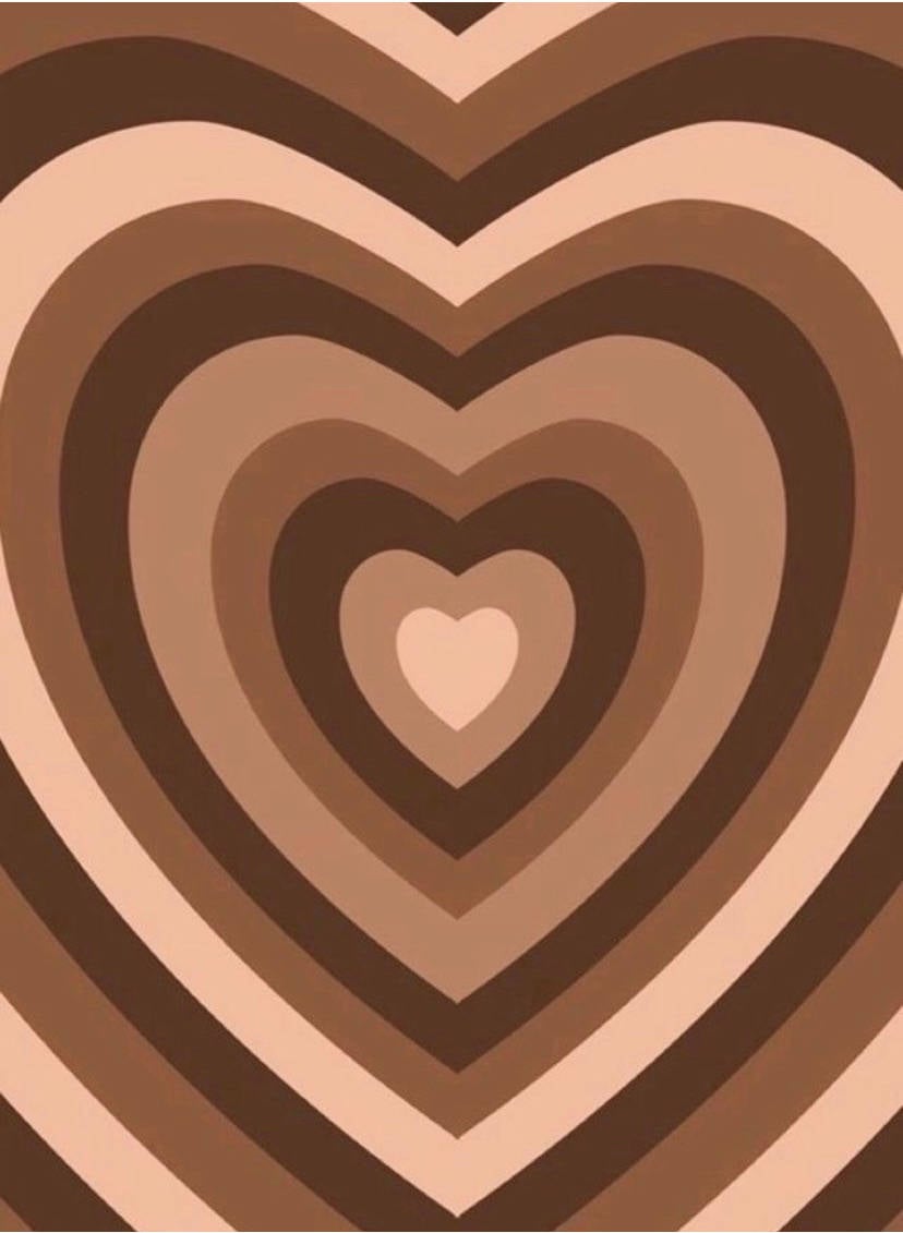 Download Y2k Heart In Chocolate Brown Colours Wallpaper