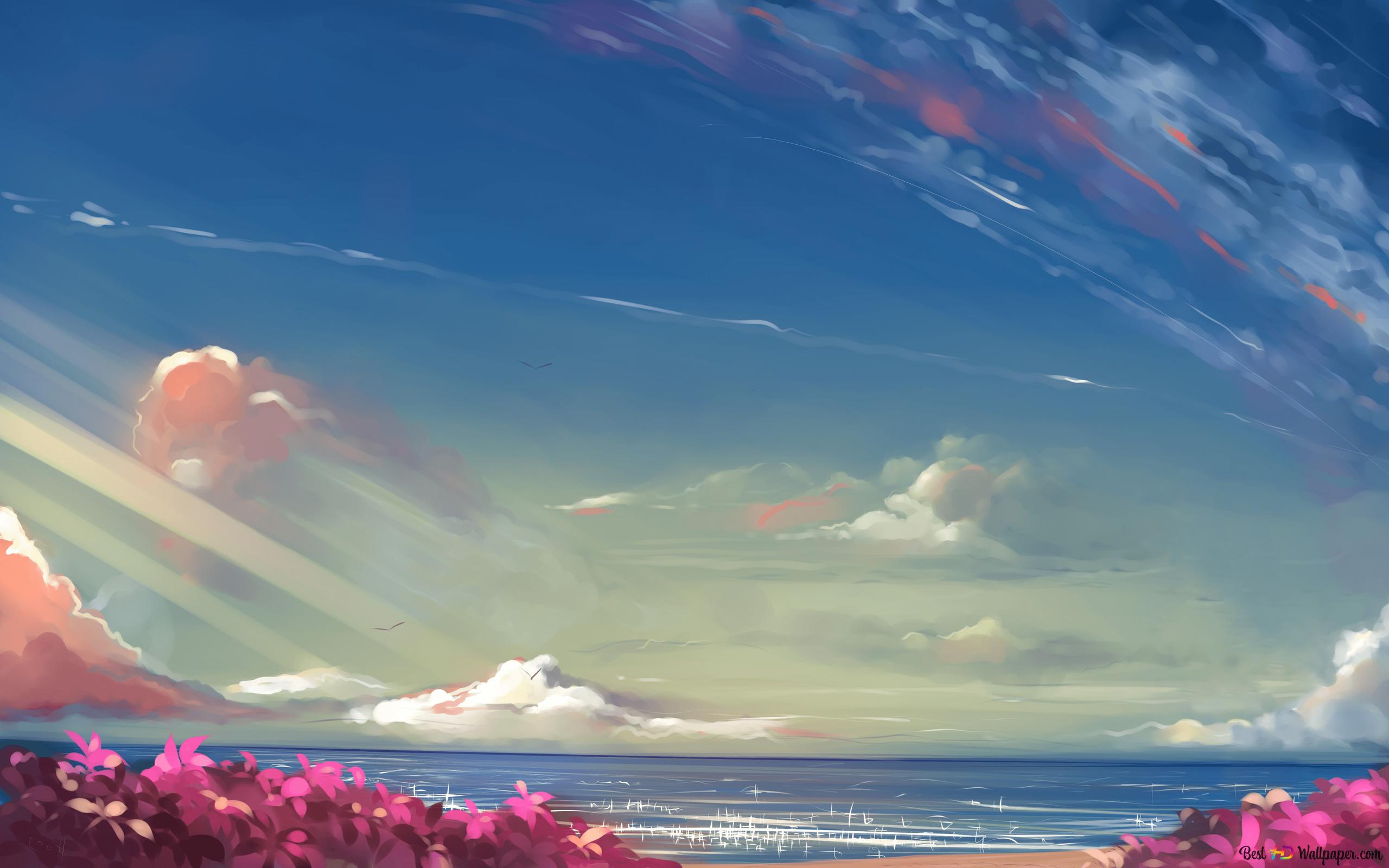 Beautiful Sea & Sky of spring 4K wallpaper download