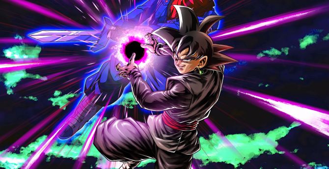 Wallpaper black goku and trunks, dragon ball super, anime desktop wallpaper, HD image, picture, background, b25bfa