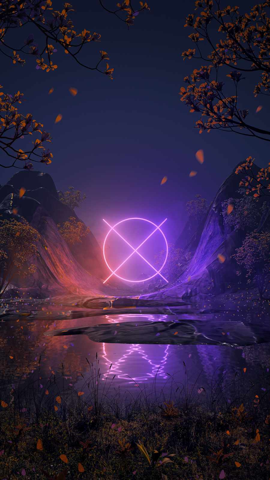 Neon Light In Forest Wallpaper, iPhone Wallpaper