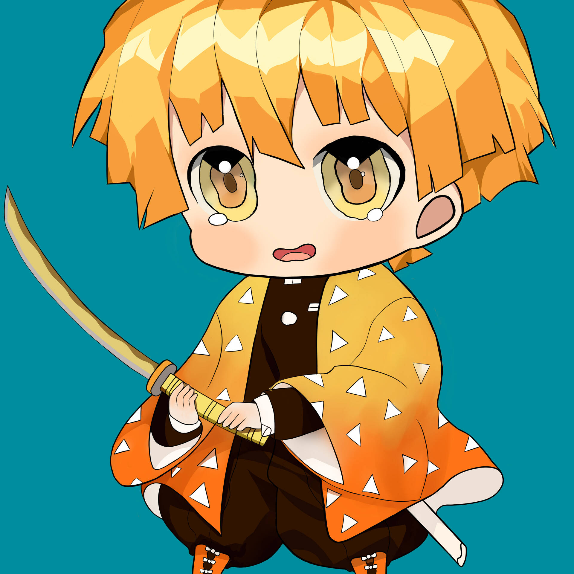 Download Zenitsu Pfp Chibi Wallpaper