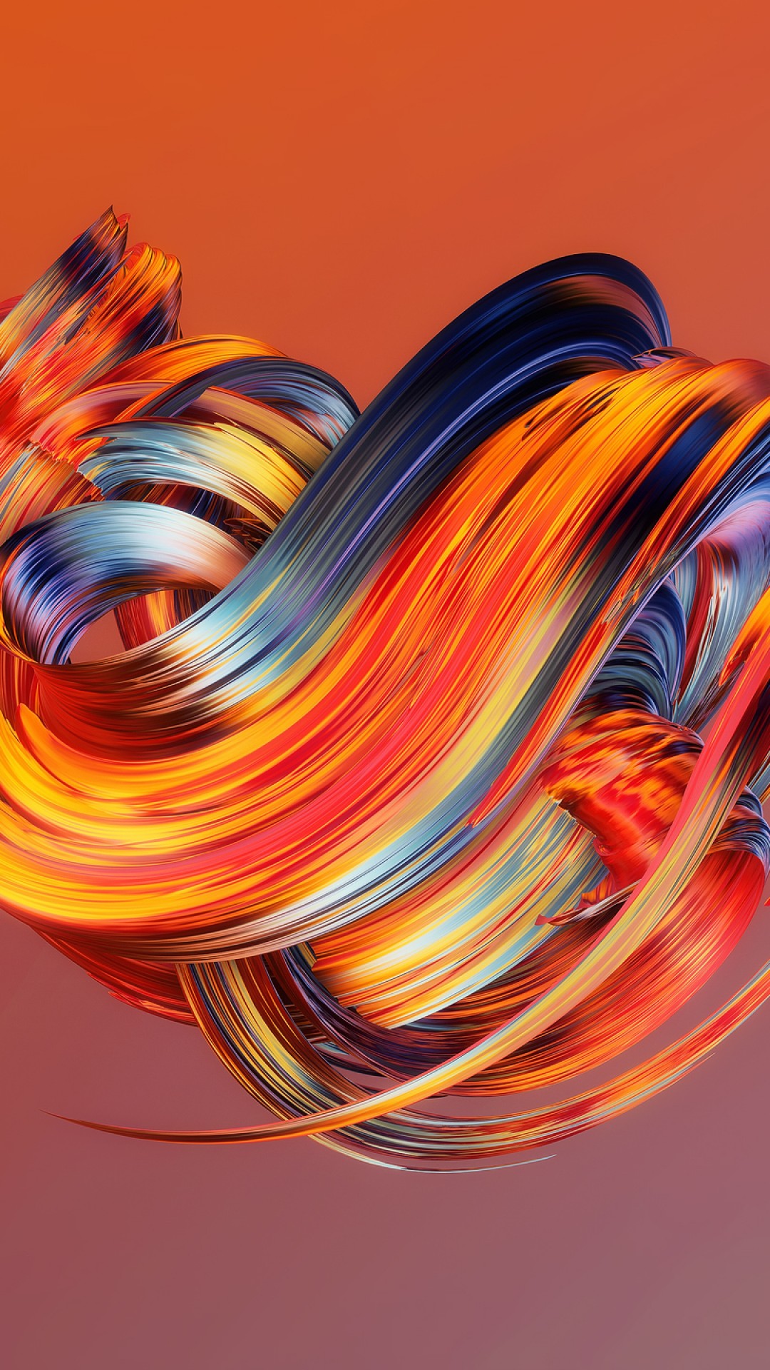Wallpaper HD, abstract, Paintwaves, orange, OS