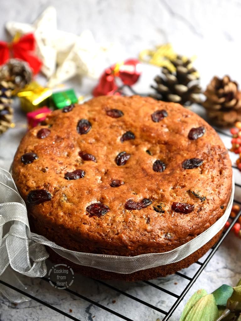 Eggless Plum Cake. Easy Christmas Plum Cake Recipe From Heart