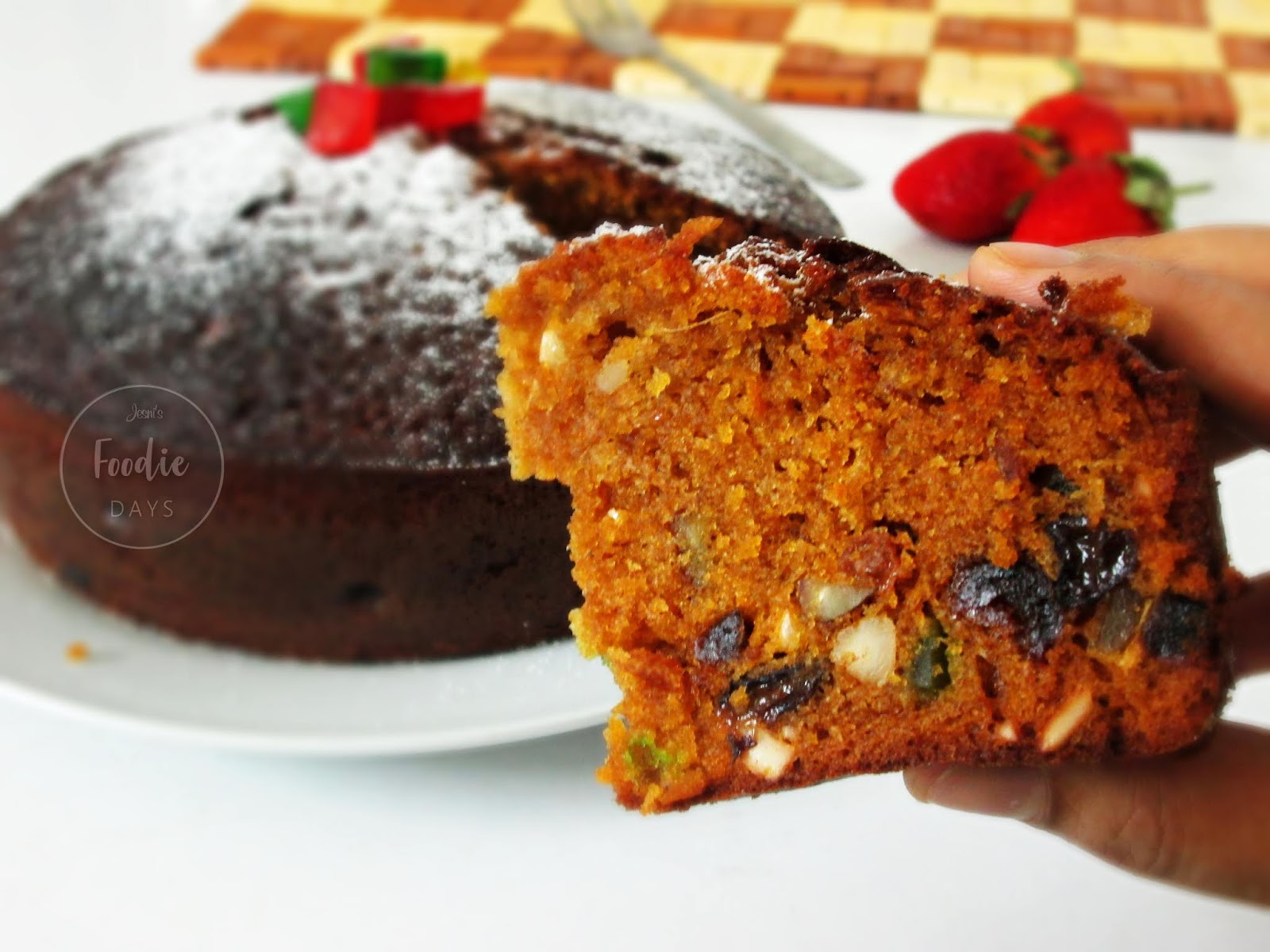 Plum cake. Fruit cake. Last minute plum cake