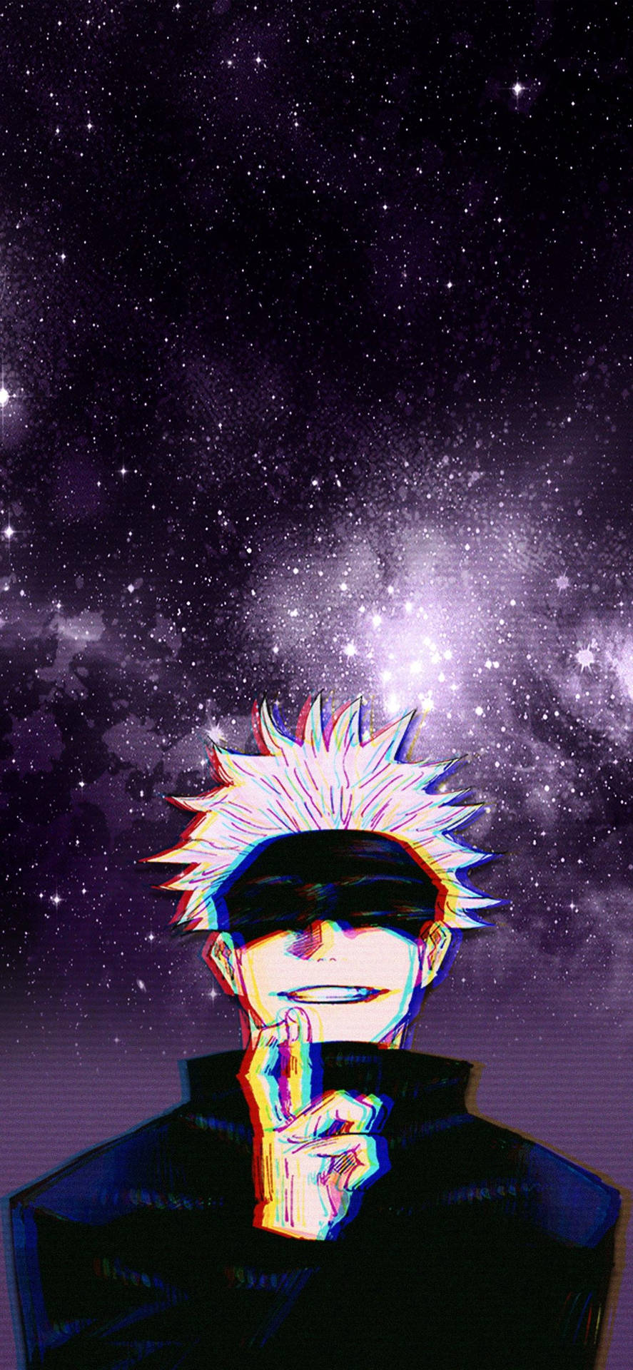 Download Satoru Gojo Jujutsu Kaisen Infinite Galaxy Edit Wallpaper