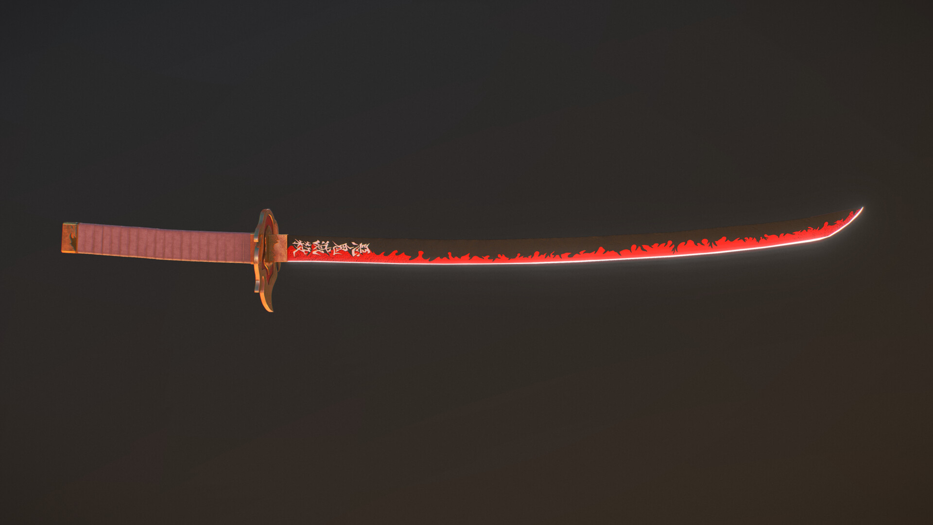 Demon Slayer kyôjurô's Katana Royalty Free 3D model by Mickael_SASMAZ [5d6c69c]